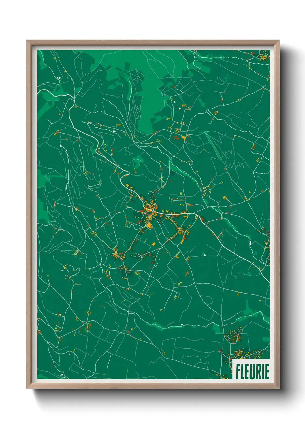 Une affiche de carte sur Fleurie