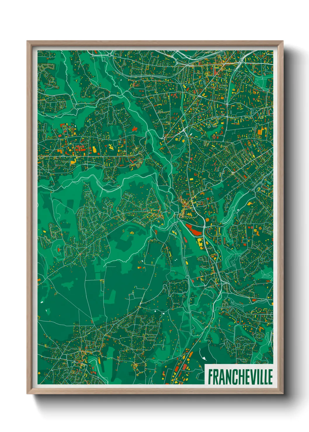 Une affiche de carte sur Francheville