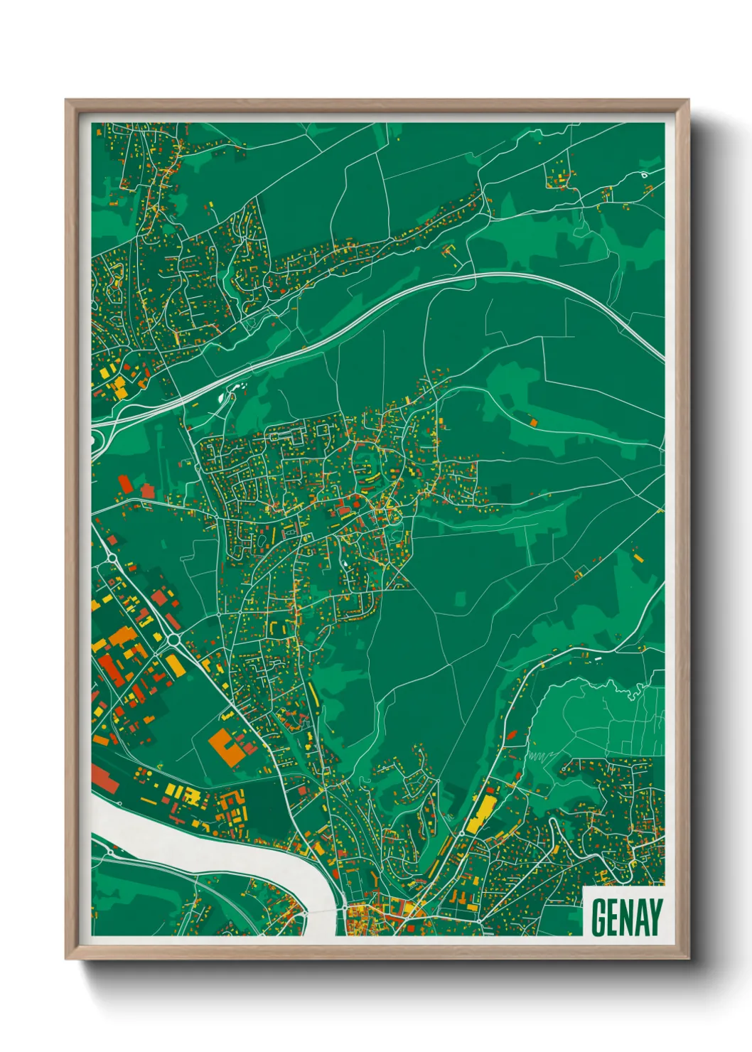 Une affiche de carte sur Genay