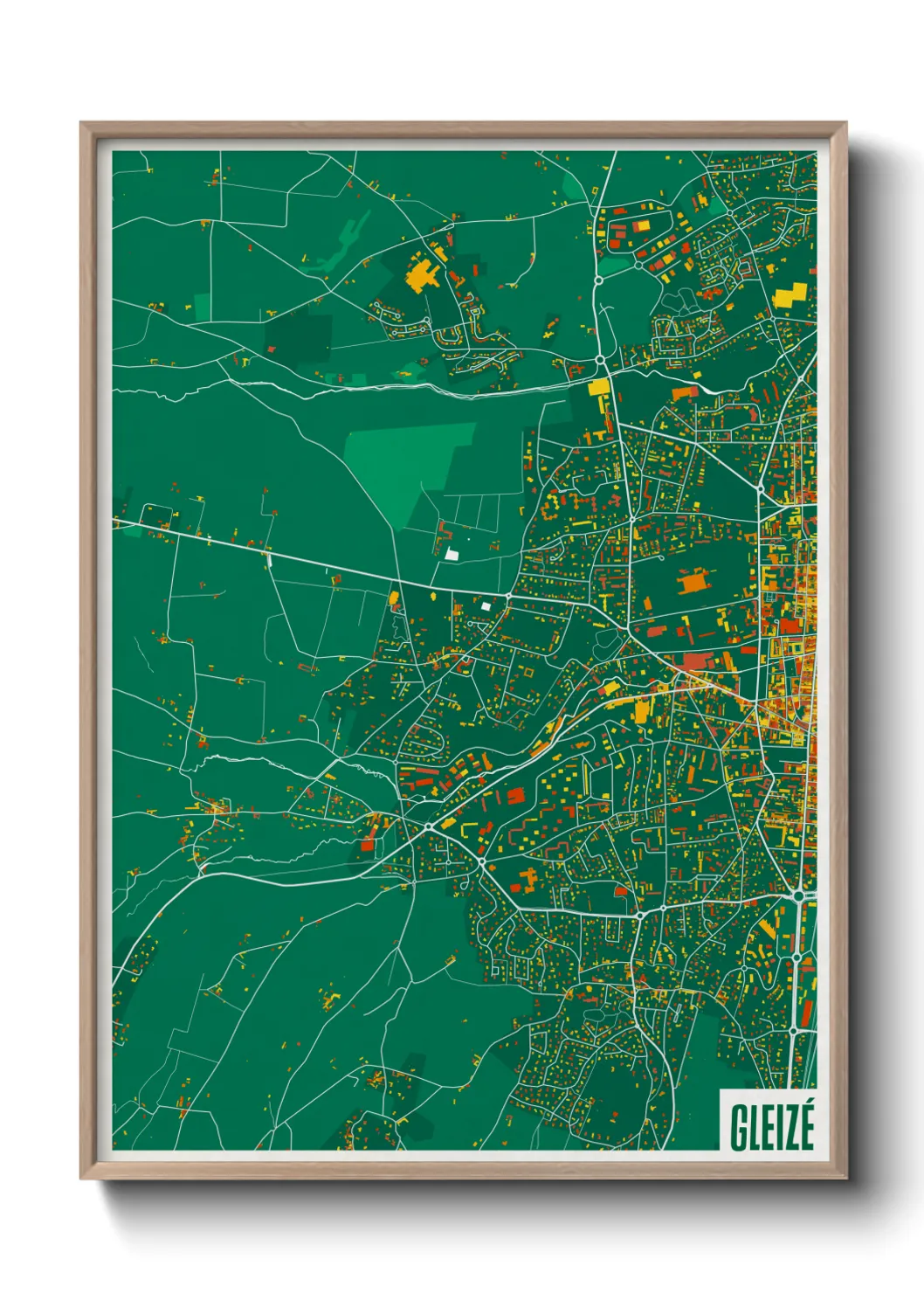 Une affiche de carte sur Gleizé