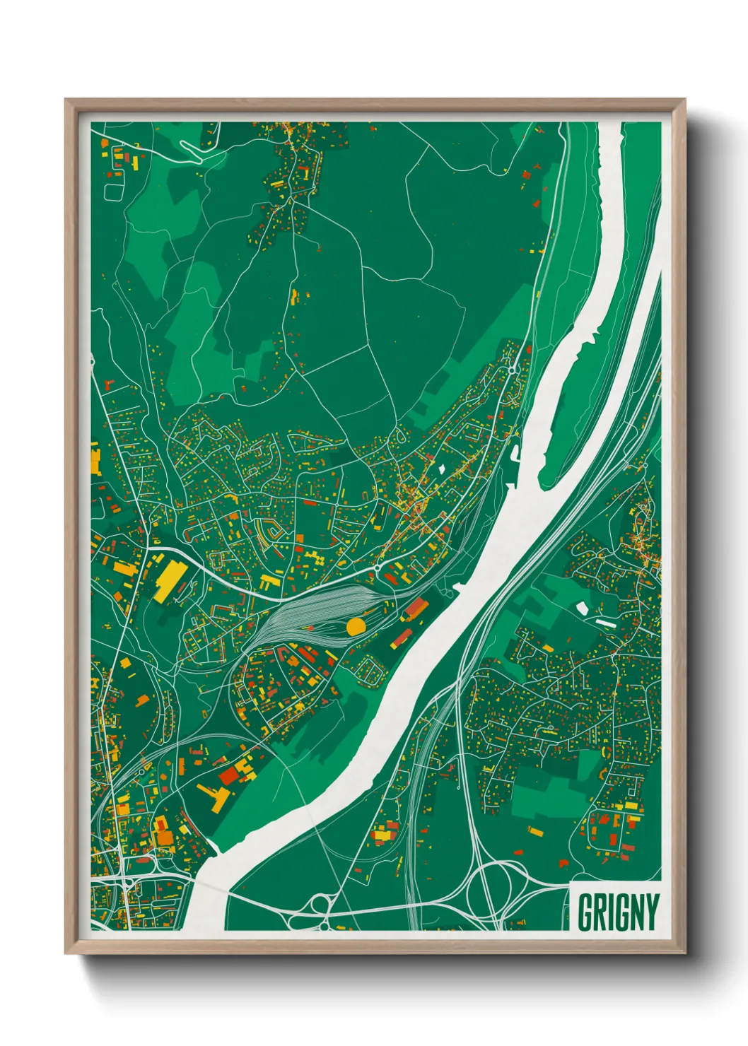 Une affiche de carte sur Grigny