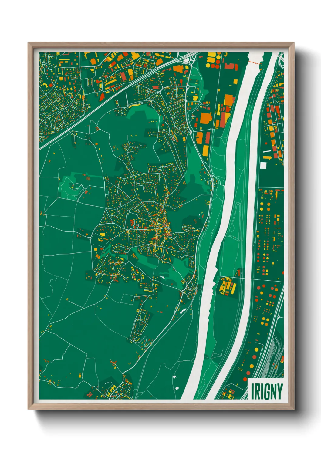 Une affiche de carte sur Irigny