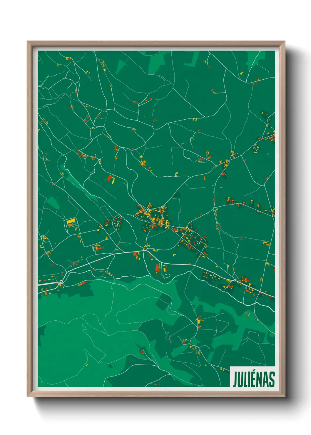 Une affiche de carte sur Juliénas