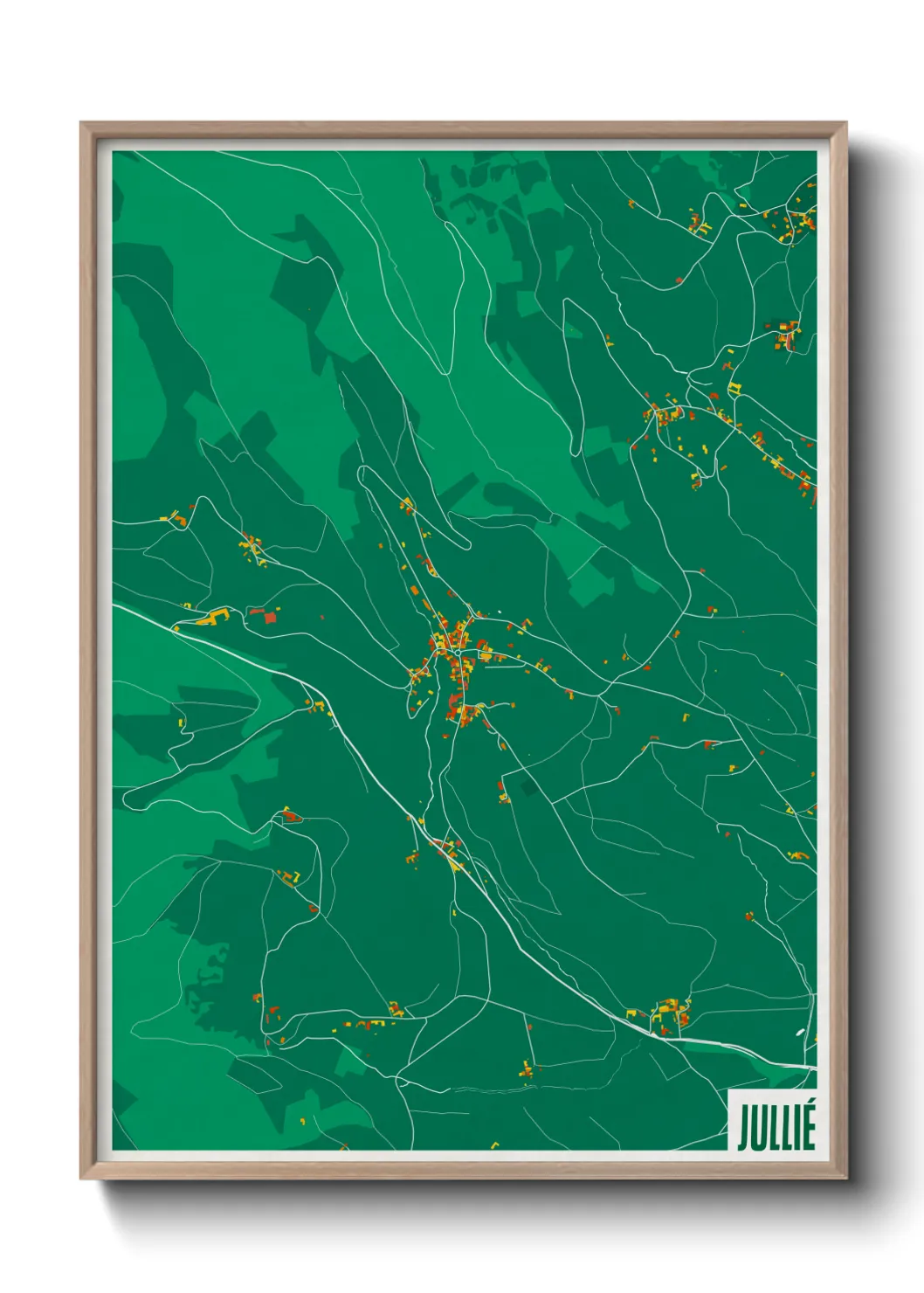 Une affiche de carte sur Jullié
