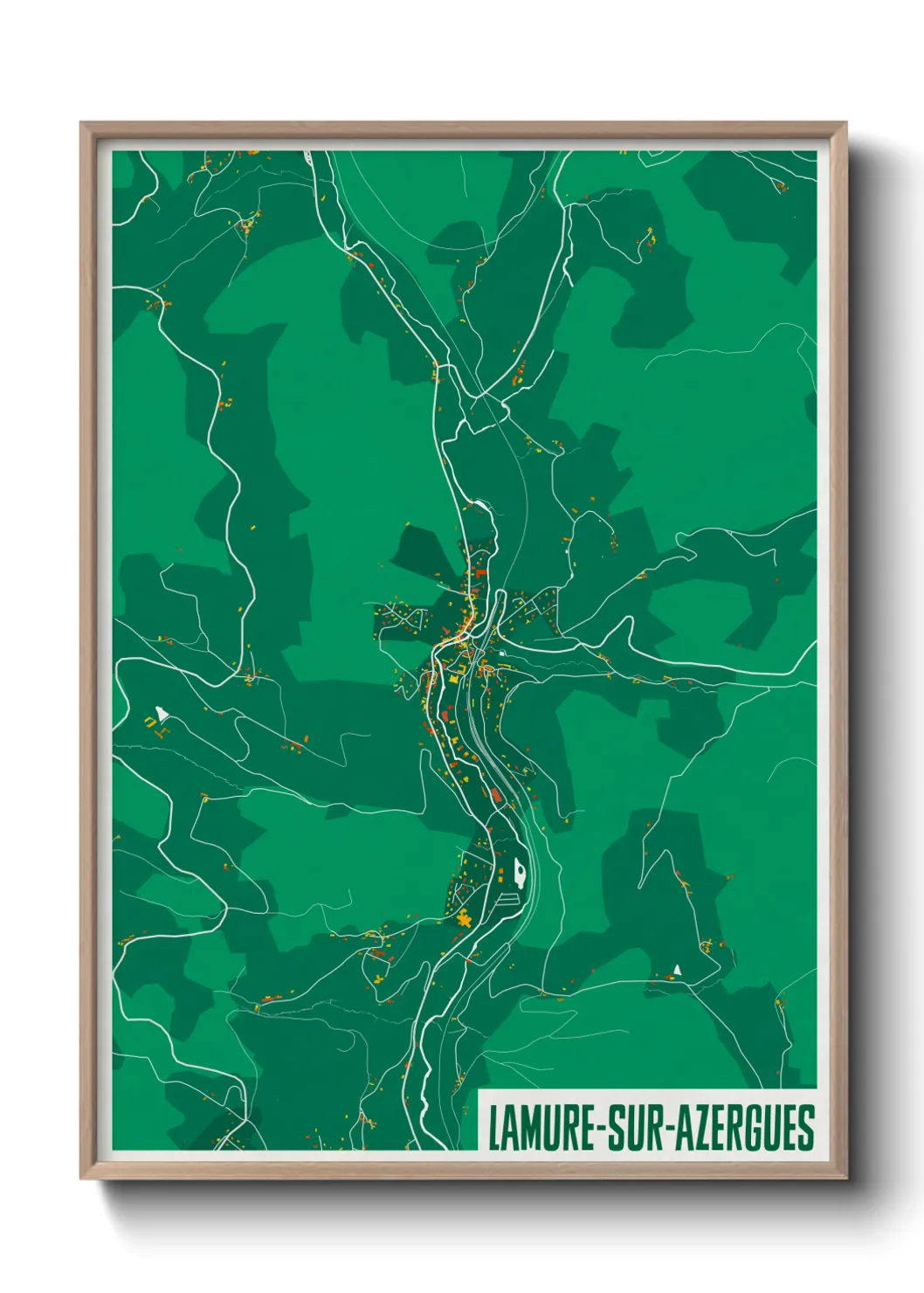 Une affiche de carte sur Lamure-sur-Azergues