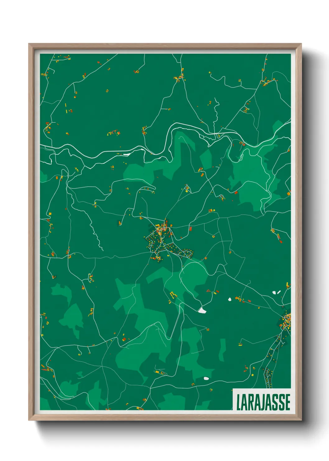Une affiche de carte sur Larajasse