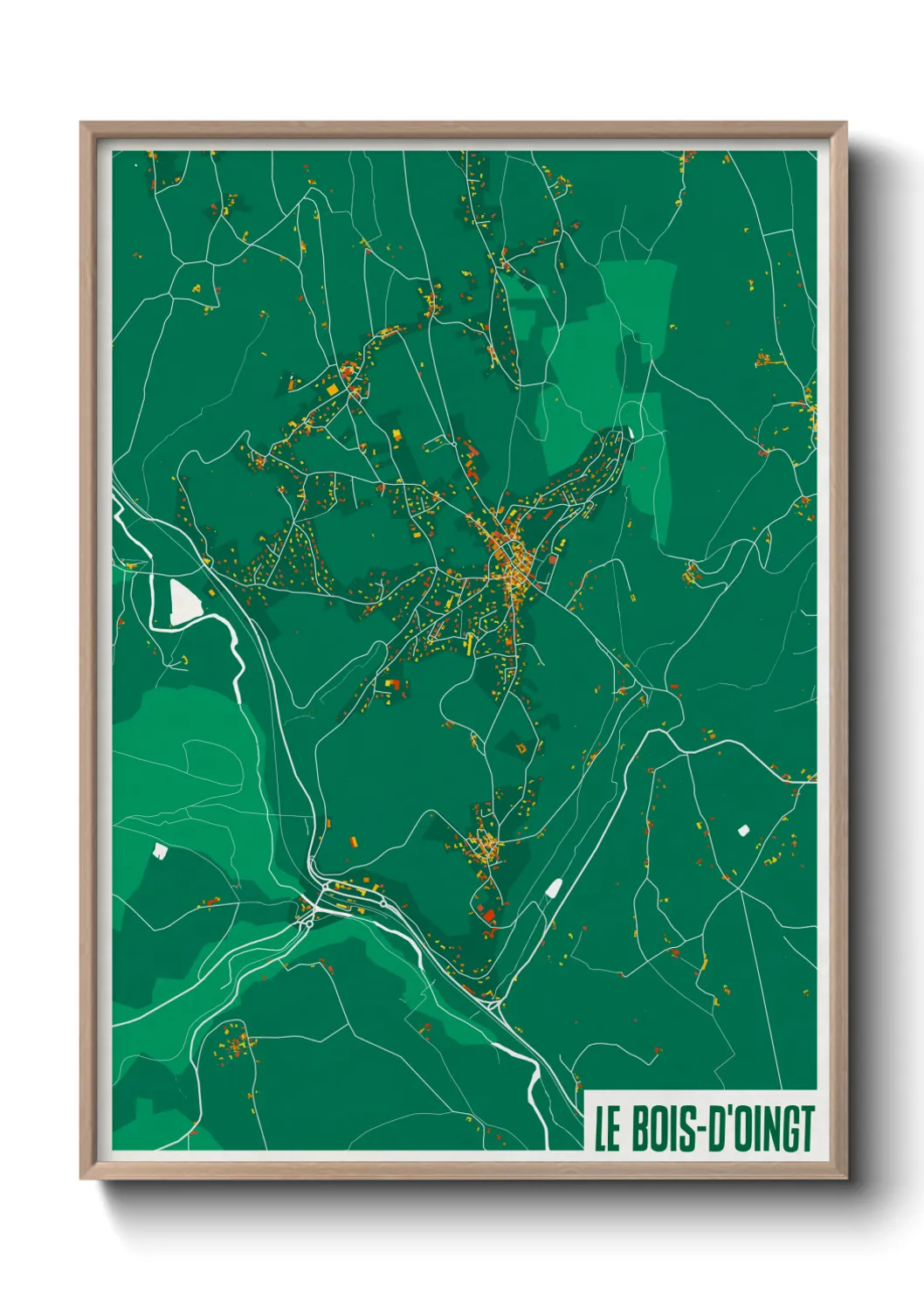 Une affiche de carte sur Le Bois-d'Oingt