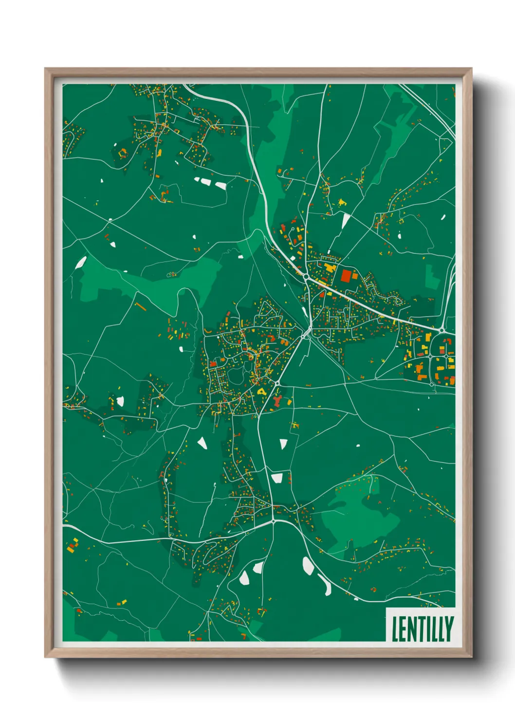 Une affiche de carte sur Lentilly