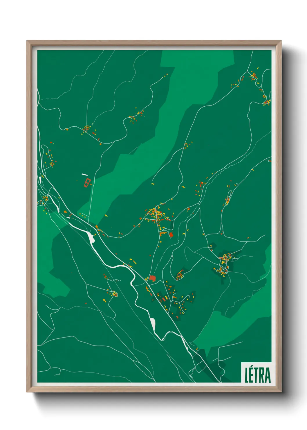 Une affiche de carte sur Létra