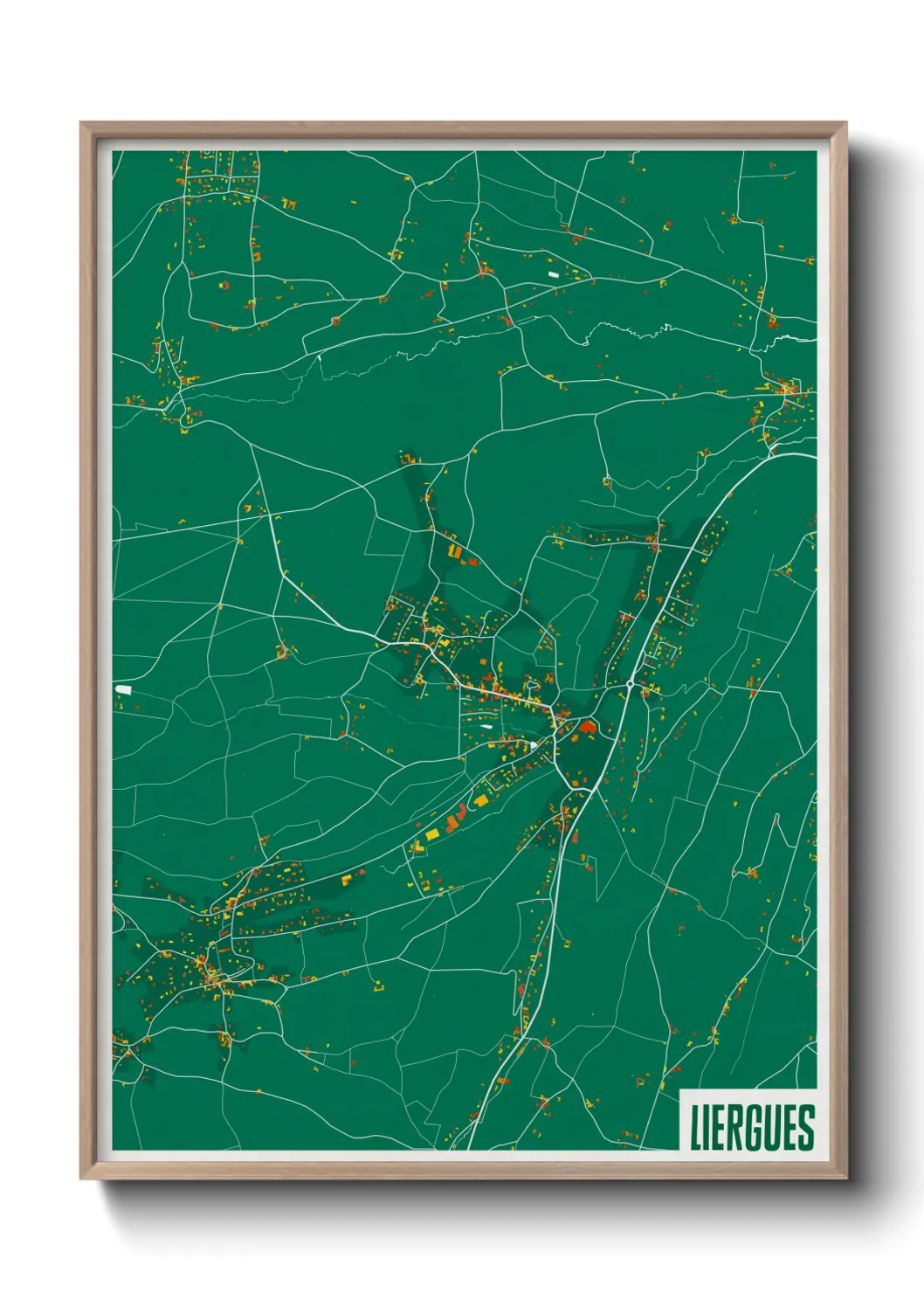 Une affiche de carte sur Liergues