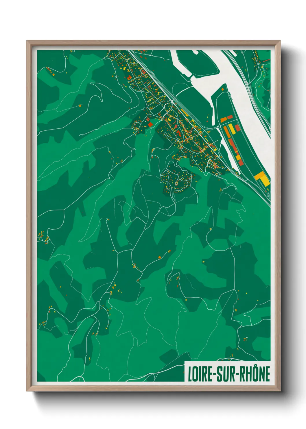 Une affiche de carte sur Loire-sur-Rhône