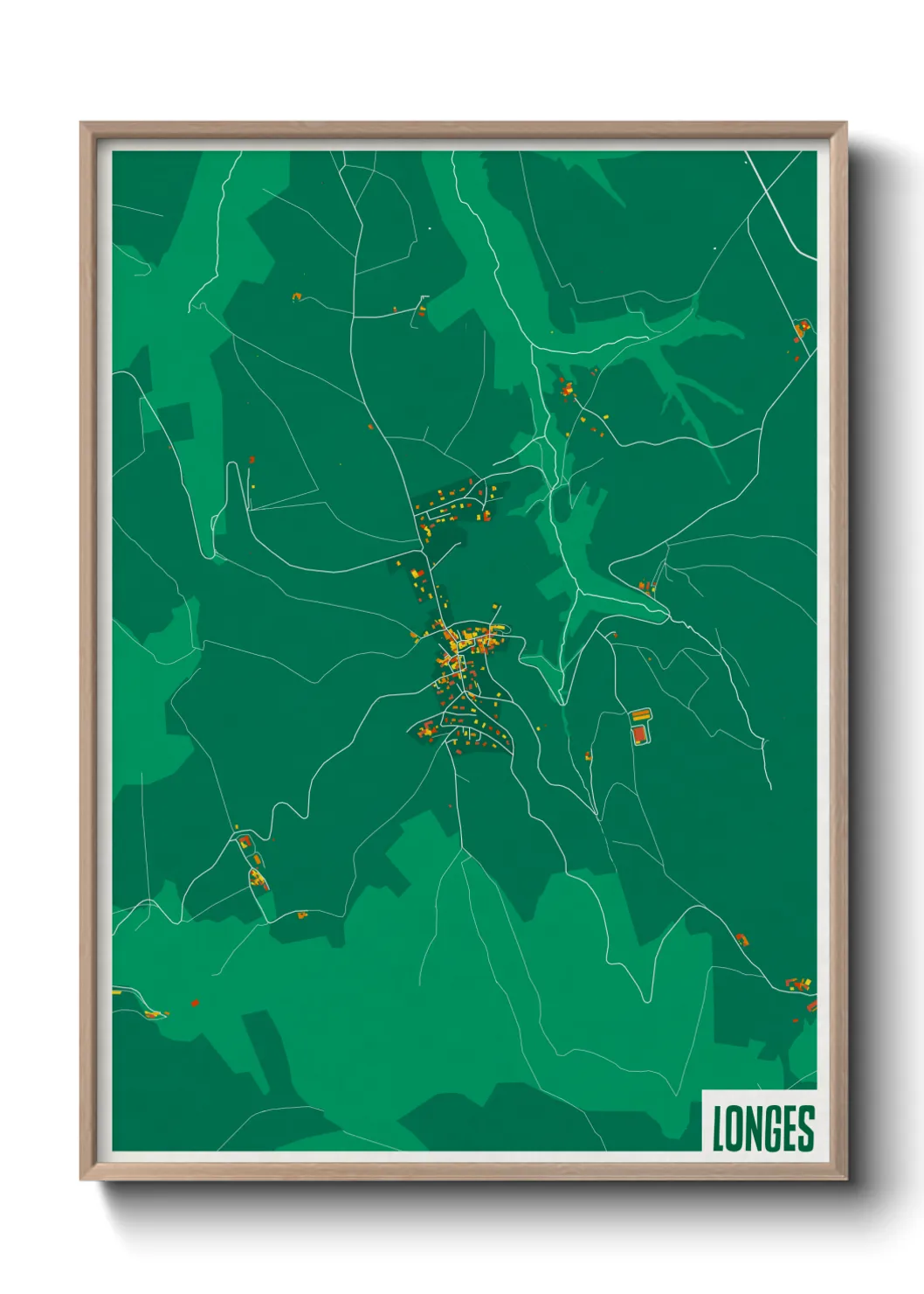 Une affiche de carte sur Longes