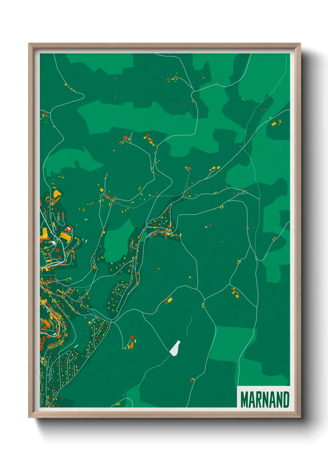 Une affiche de carte sur Marnand