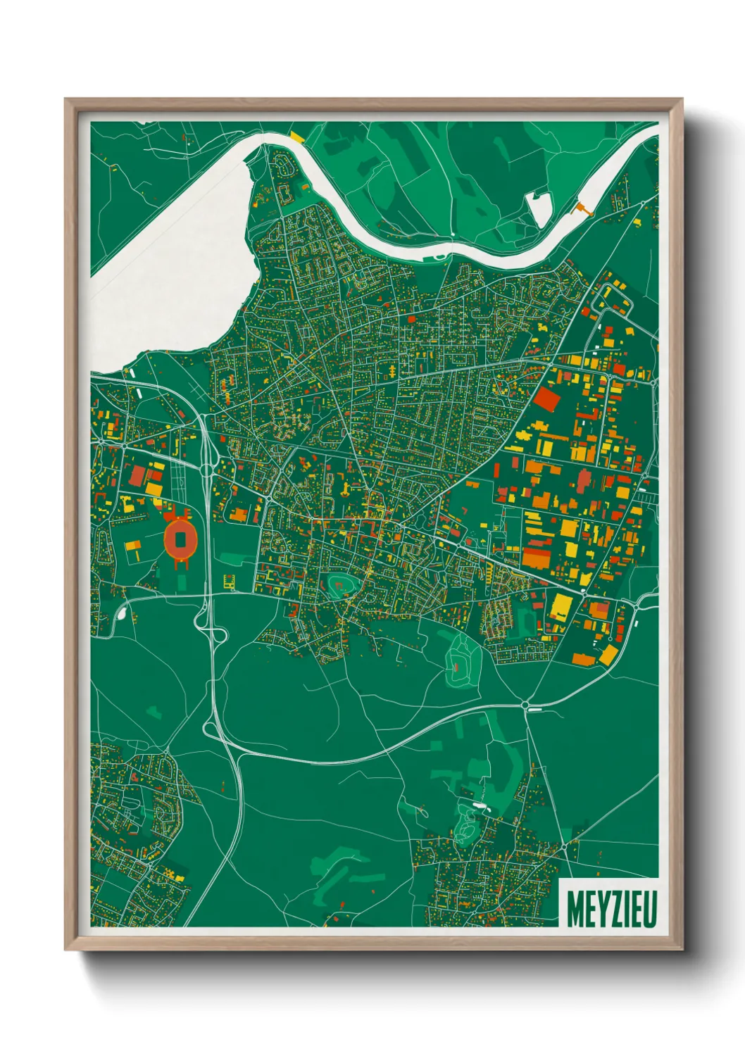 Une affiche de carte sur Meyzieu