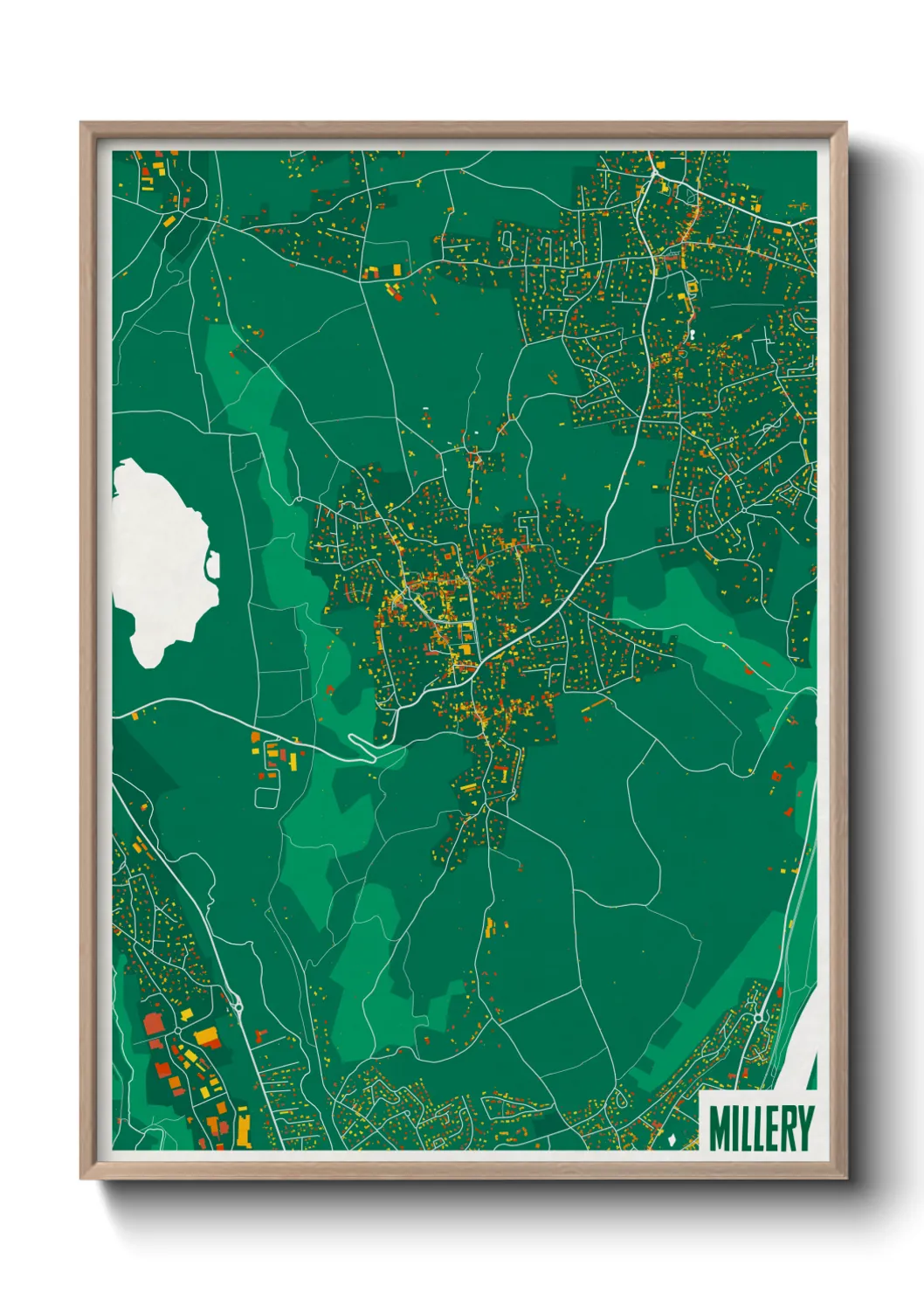 Une affiche de carte sur Millery