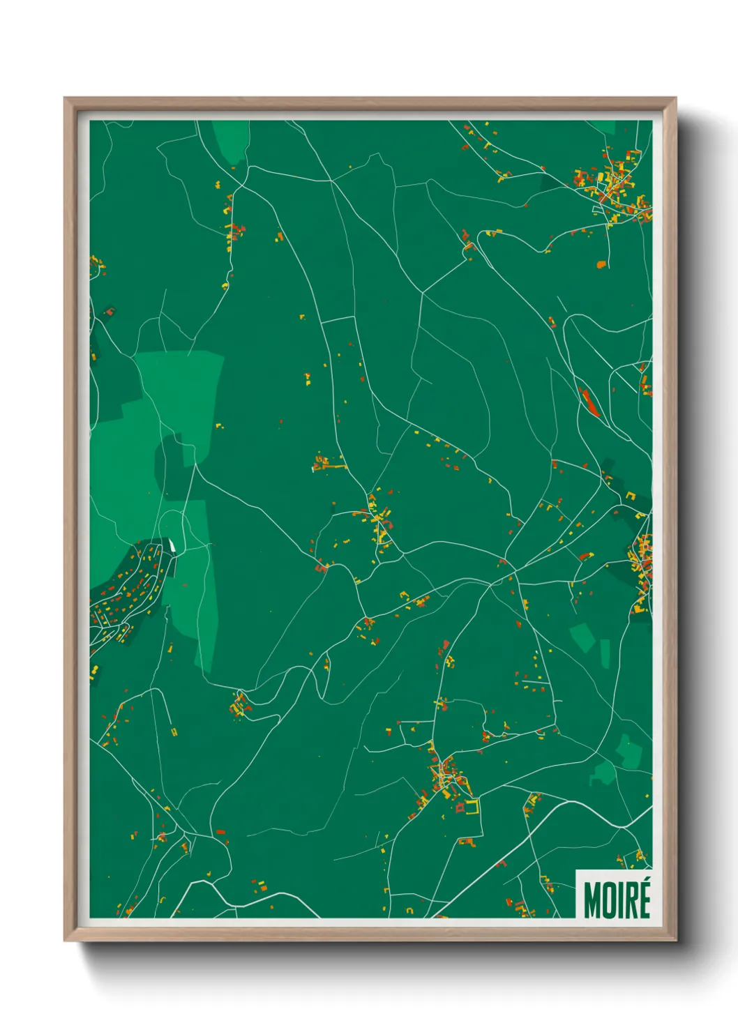 Une affiche de carte sur Moiré
