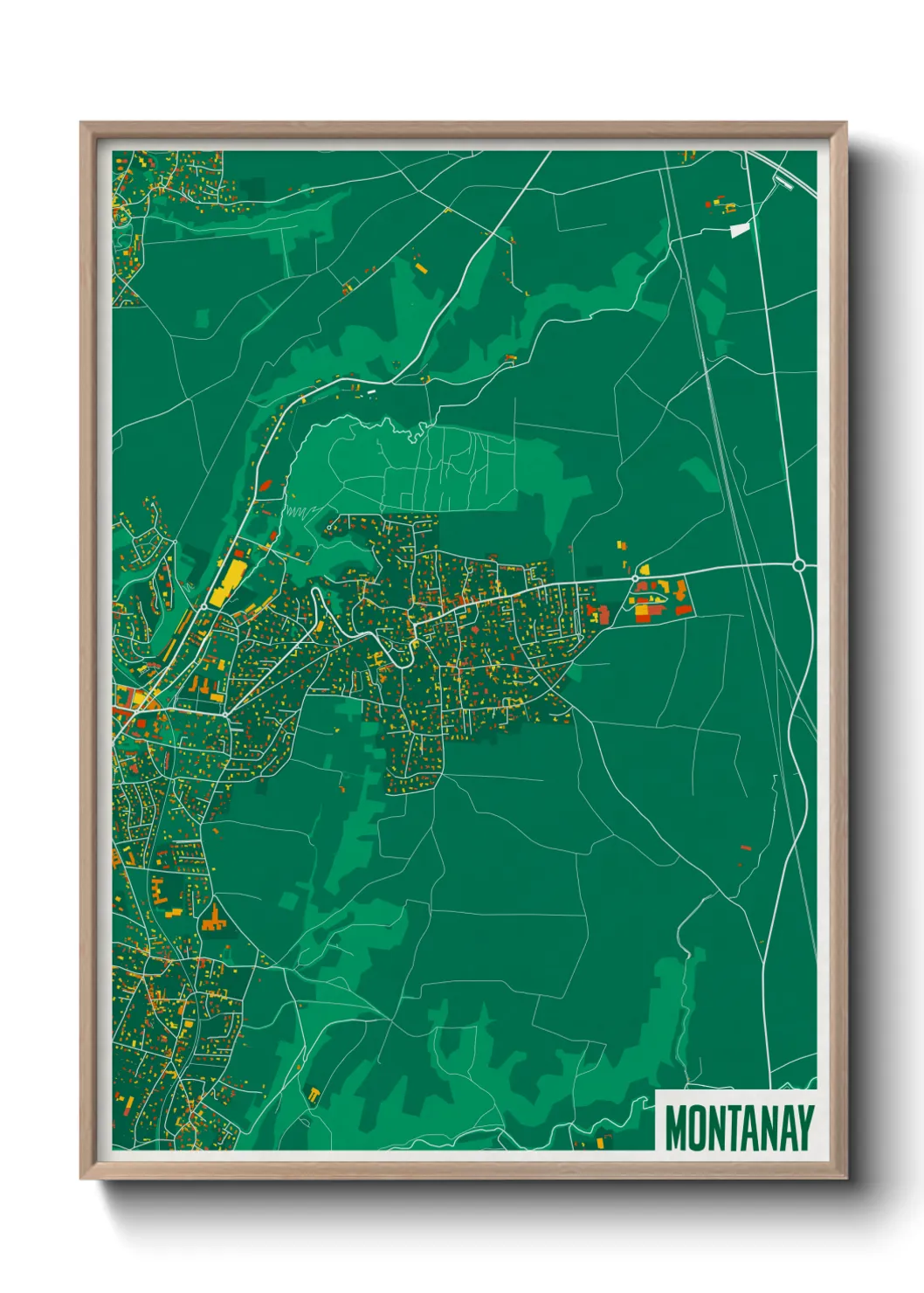 Une affiche de carte sur Montanay