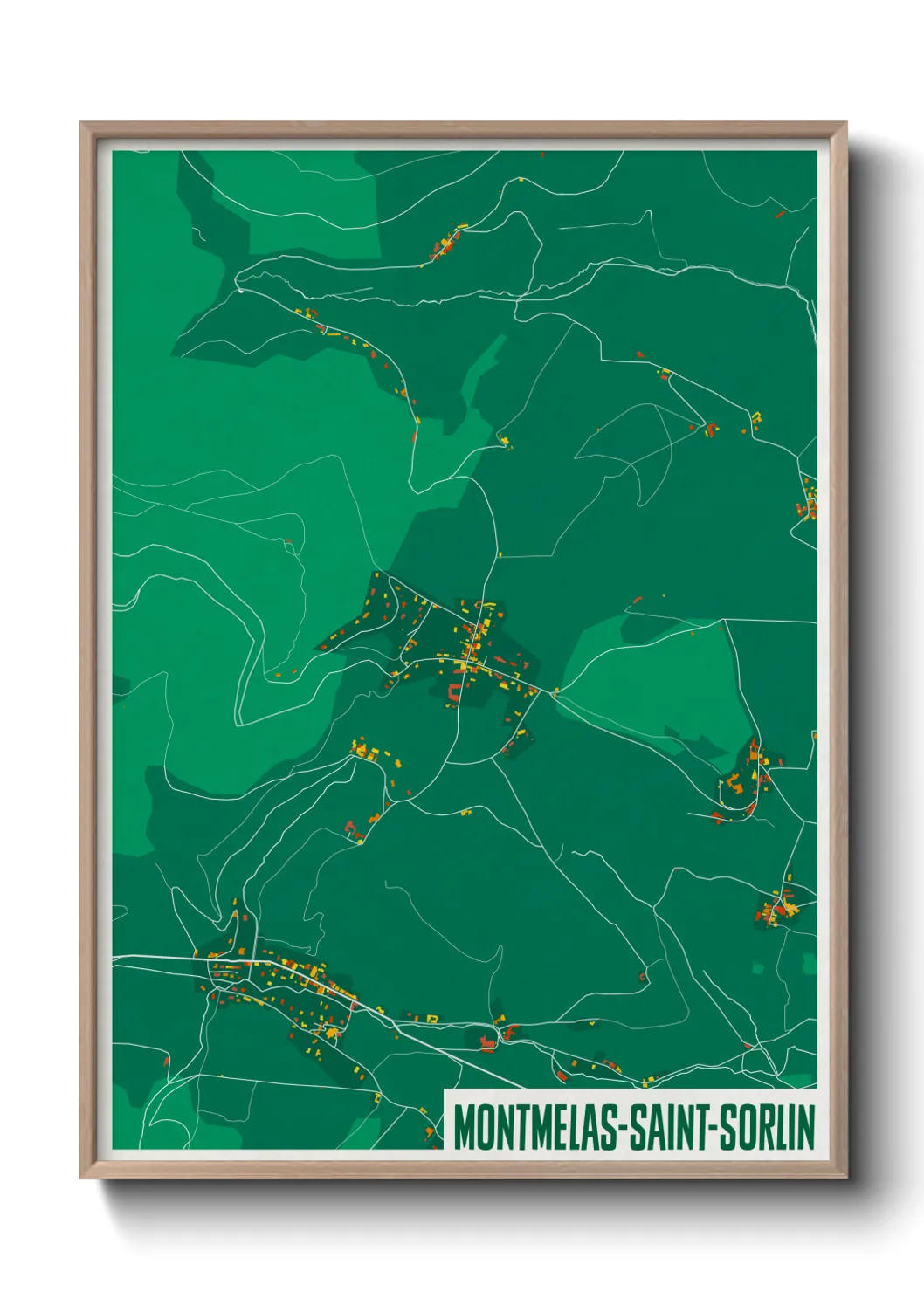 Une affiche de carte sur Montmelas-Saint-Sorlin