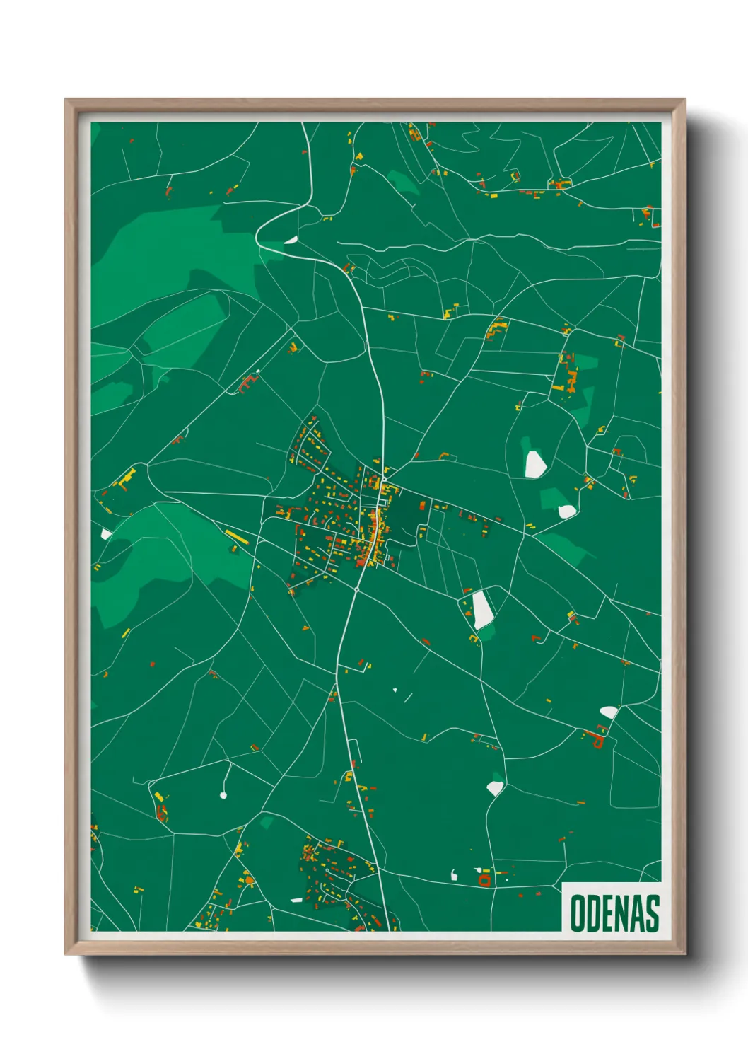 Une affiche de carte sur Odenas