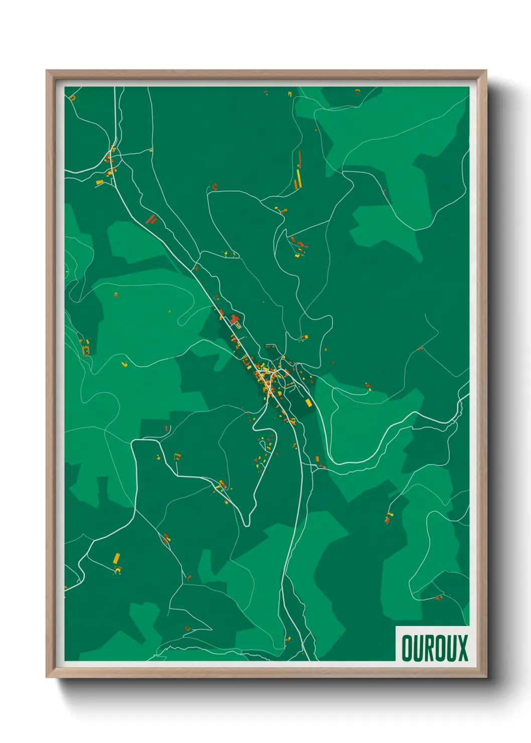 Une affiche de carte sur Ouroux