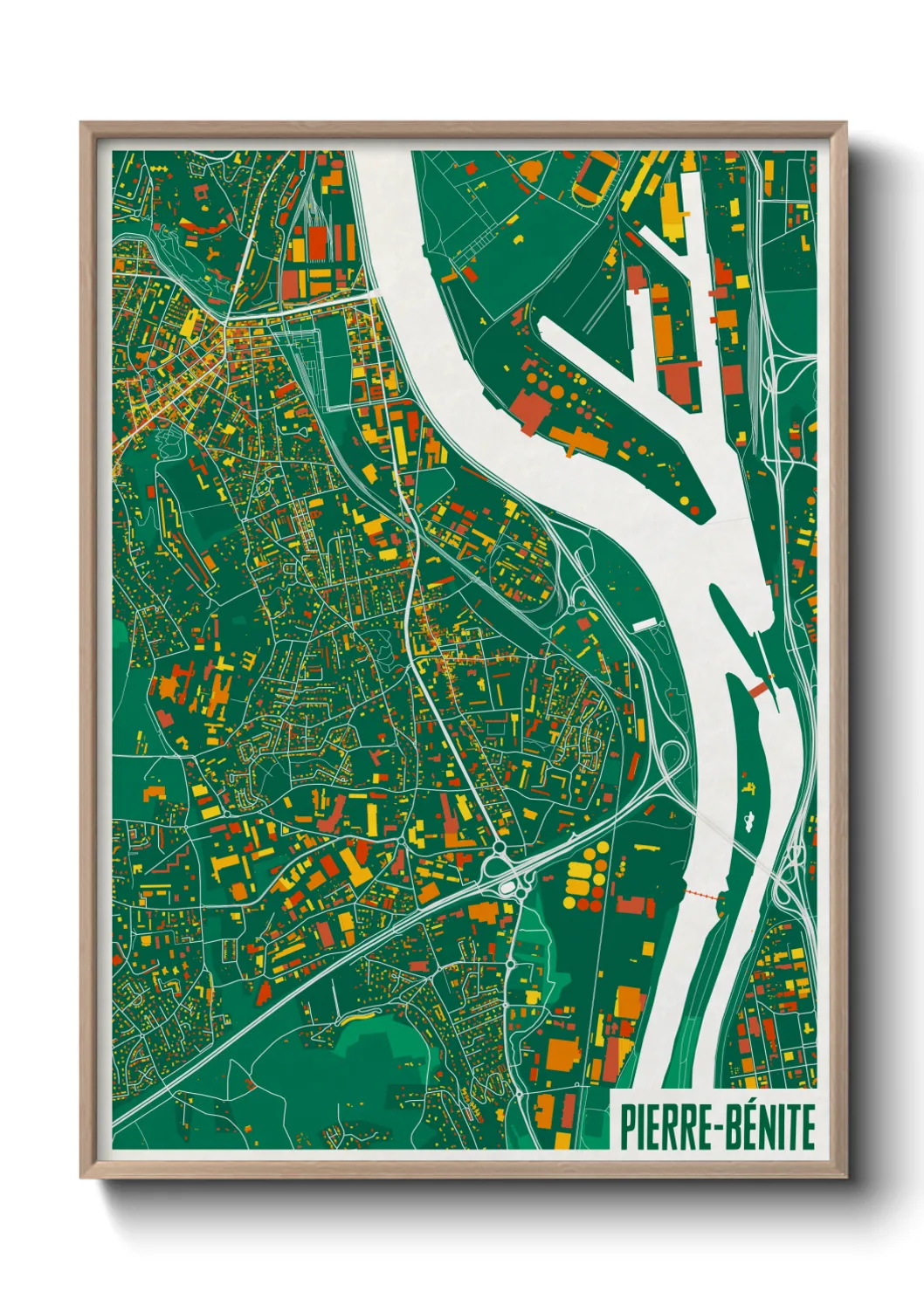 Une affiche de carte sur Pierre-Bénite