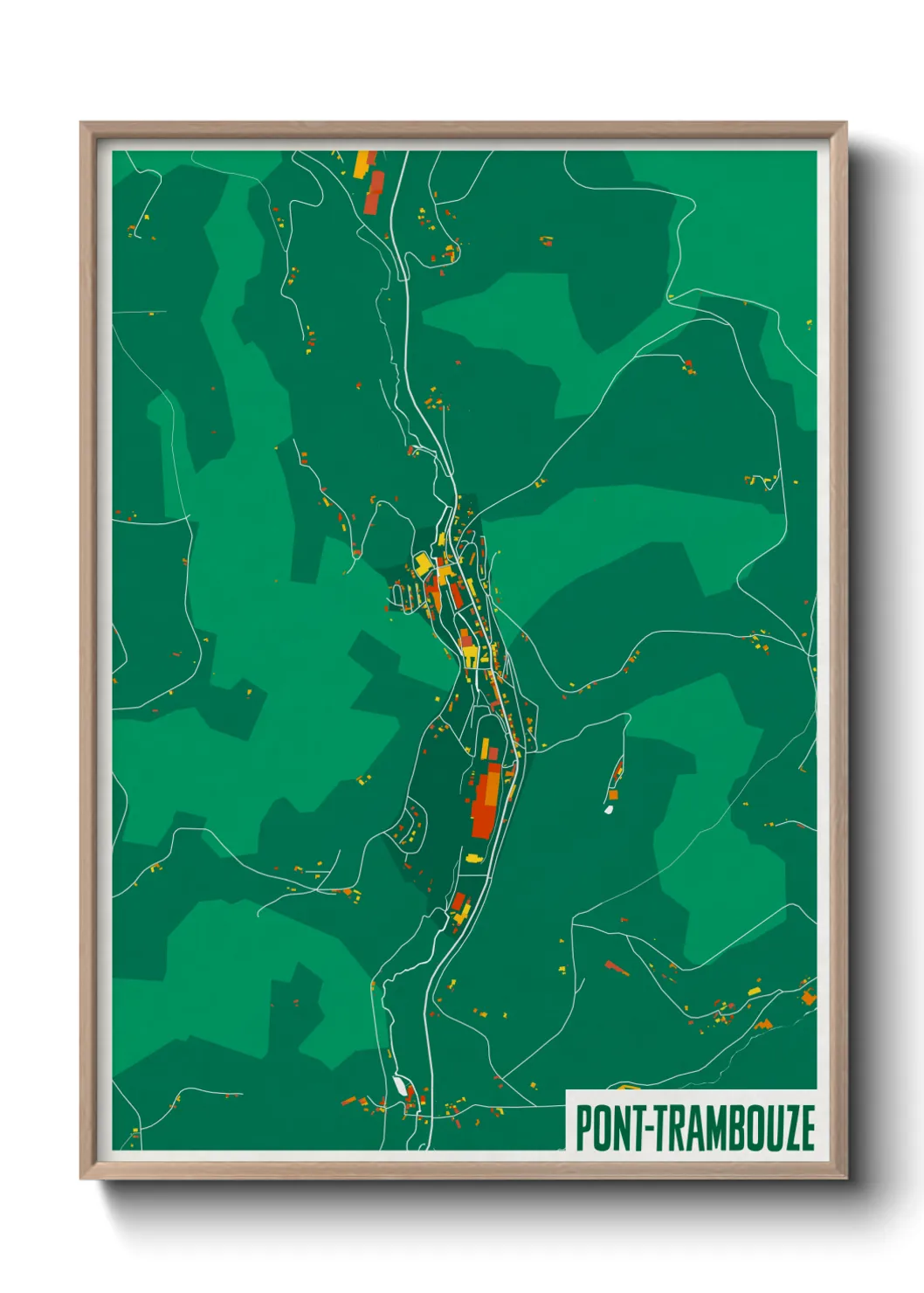 Une affiche de carte sur Pont-Trambouze