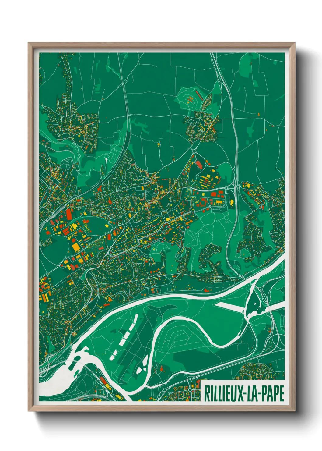 Une affiche de carte sur Rillieux-la-Pape