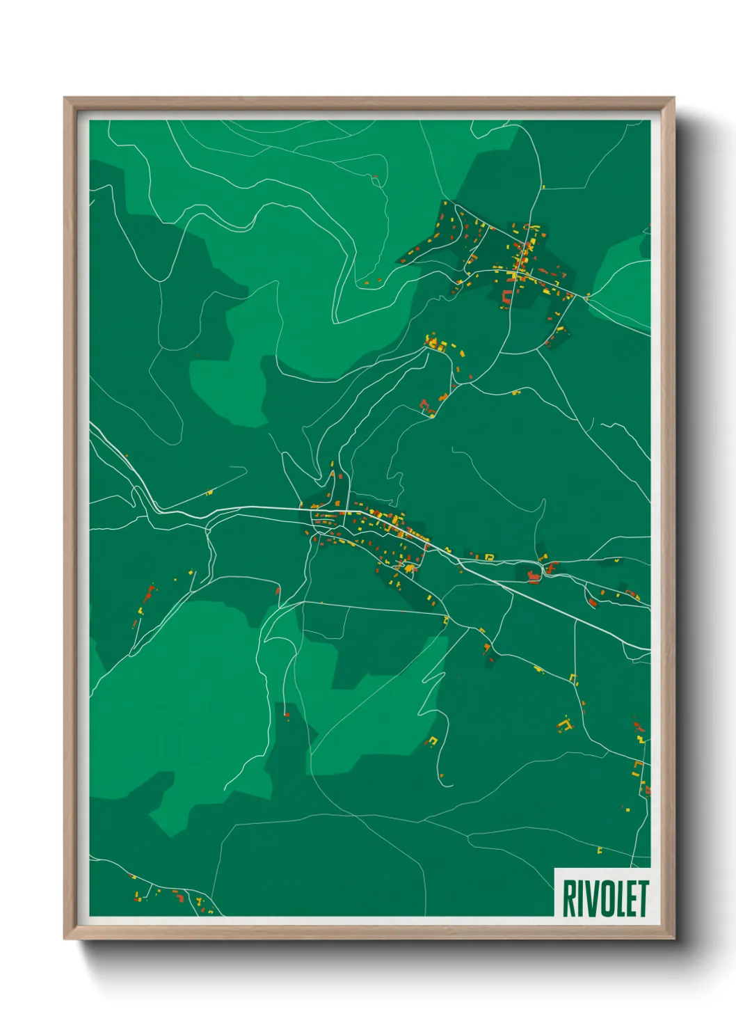 Une affiche de carte sur Rivolet