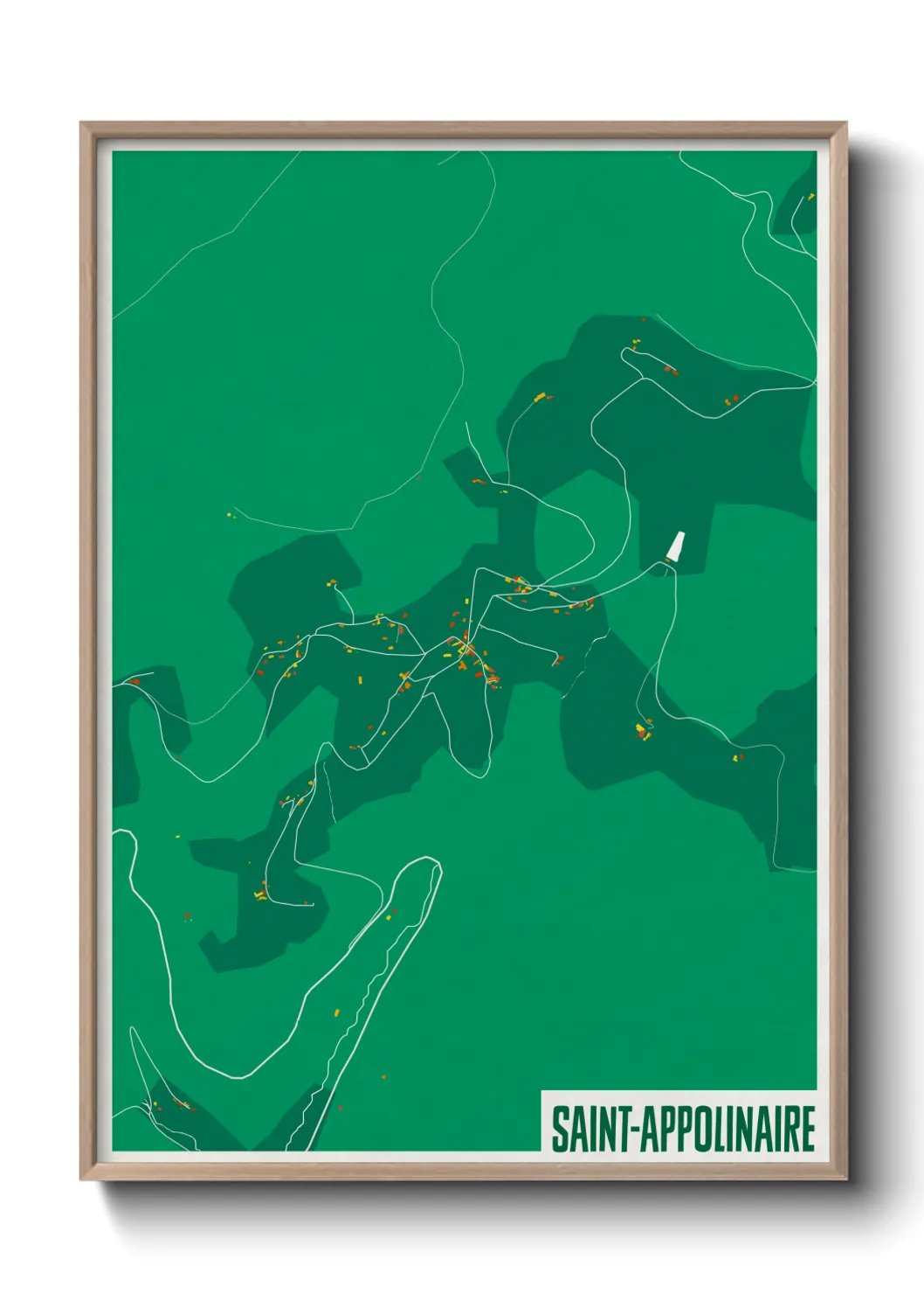 Une affiche de carte sur Saint-Appolinaire