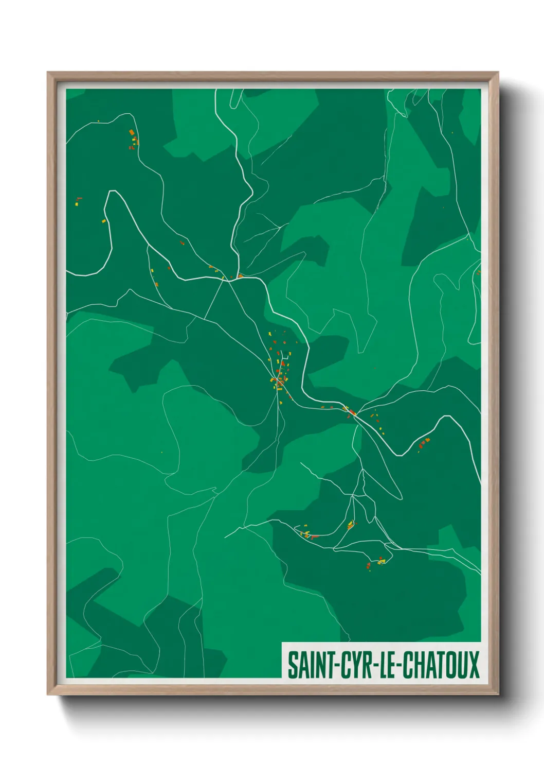 Une affiche de carte sur Saint-Cyr-le-Chatoux