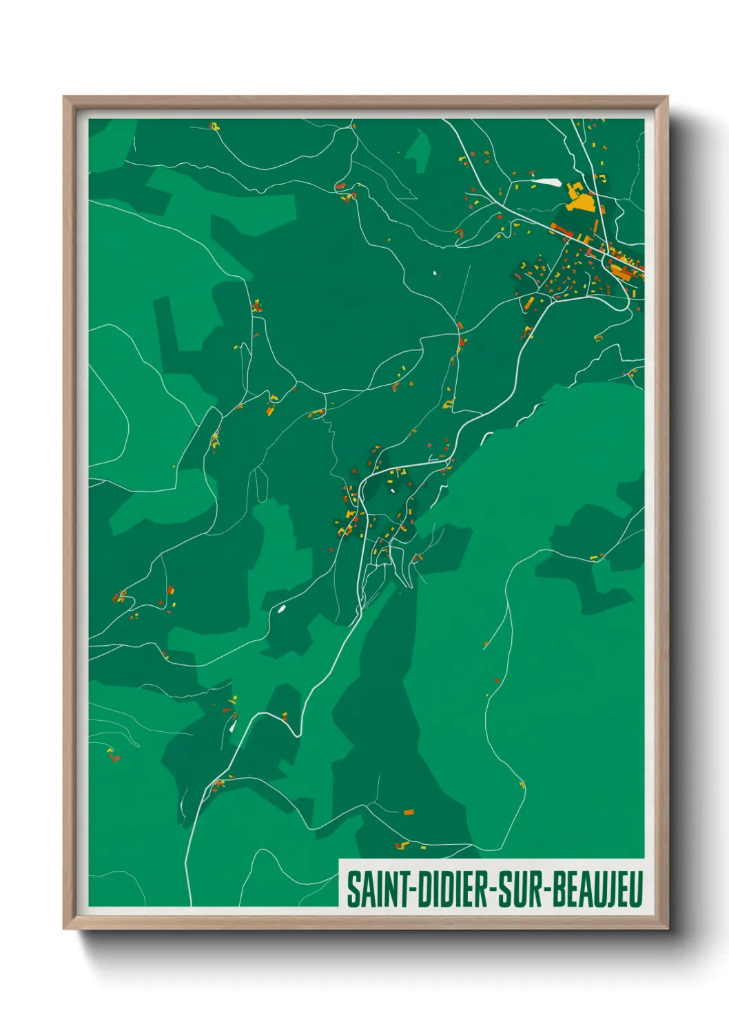 Une affiche de carte sur Saint-Didier-sur-Beaujeu