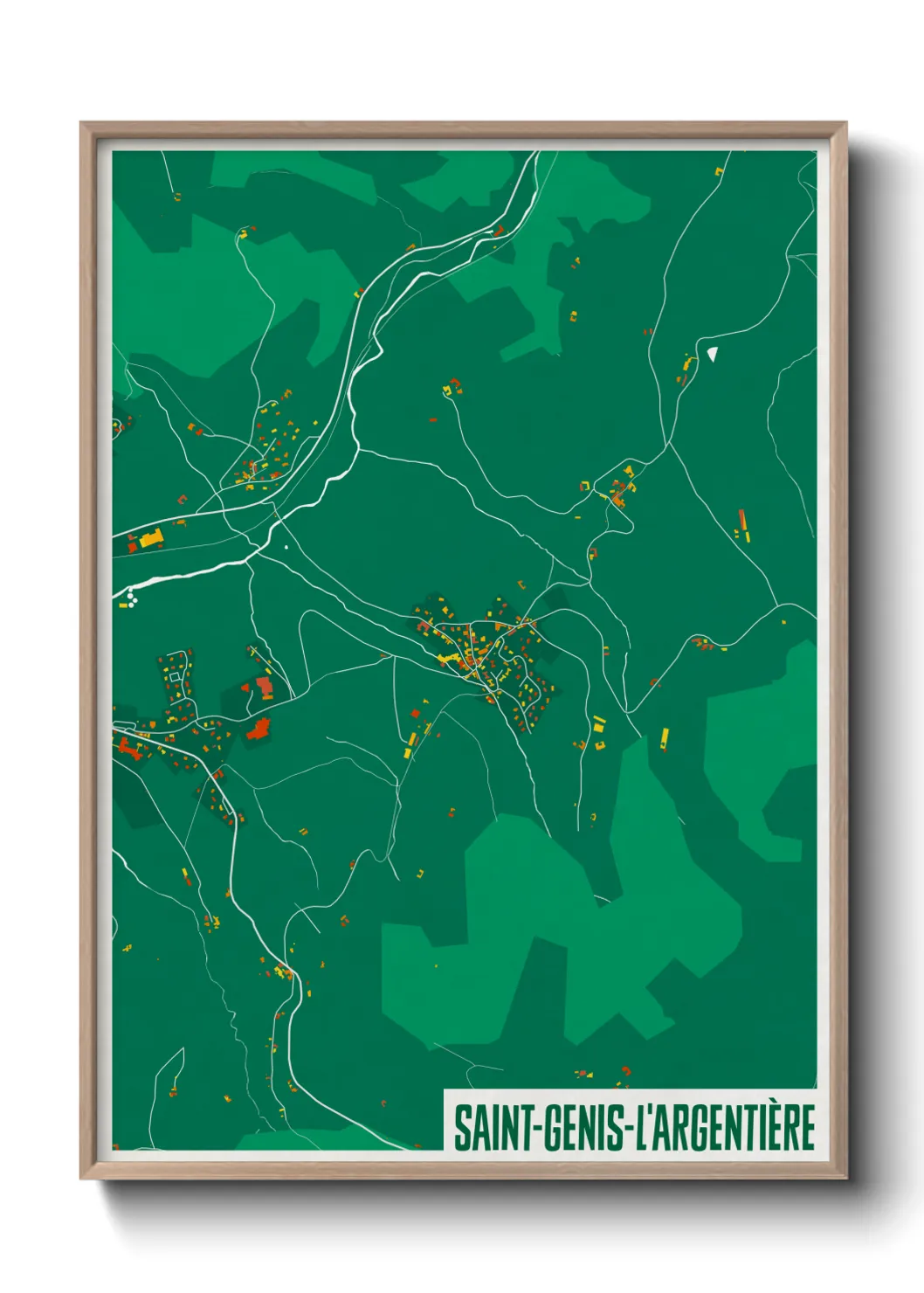 Une affiche de carte sur Saint-Genis-l'Argentière