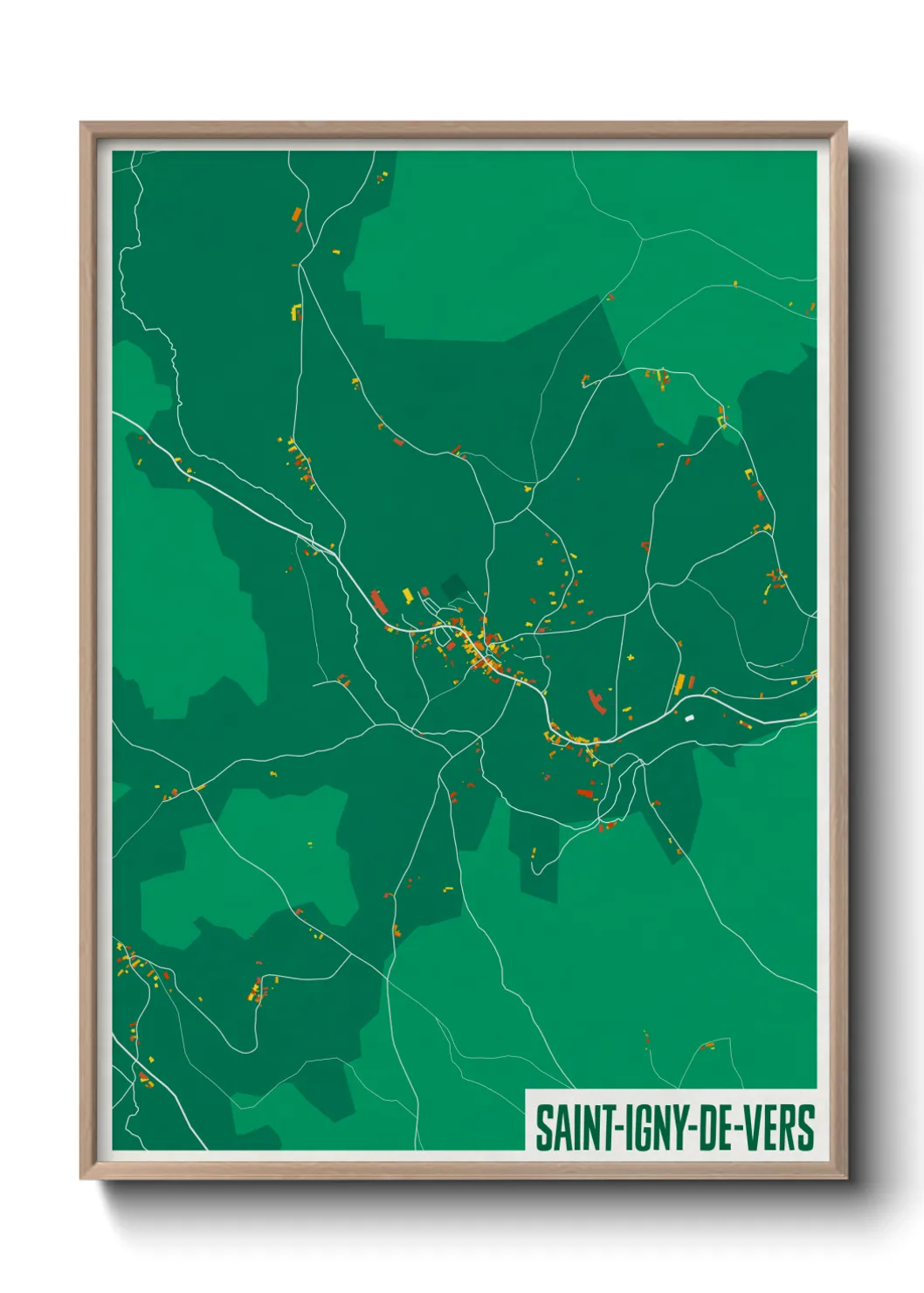 Une affiche de carte sur Saint-Igny-de-Vers