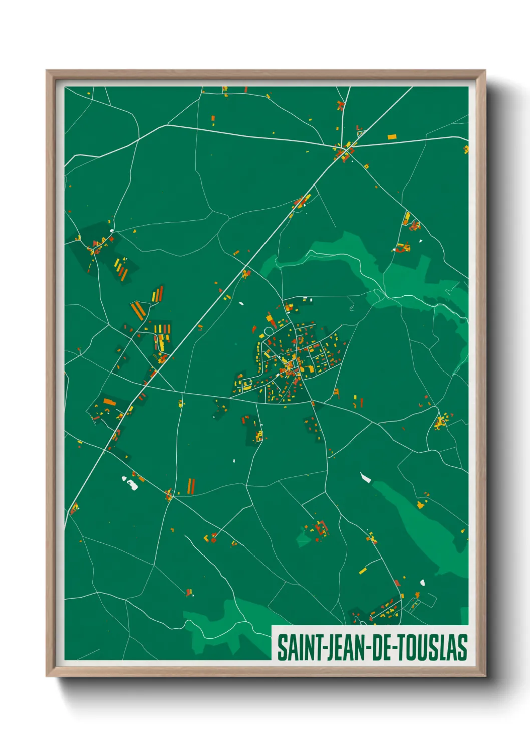 Une affiche de carte sur Saint-Jean-de-Touslas