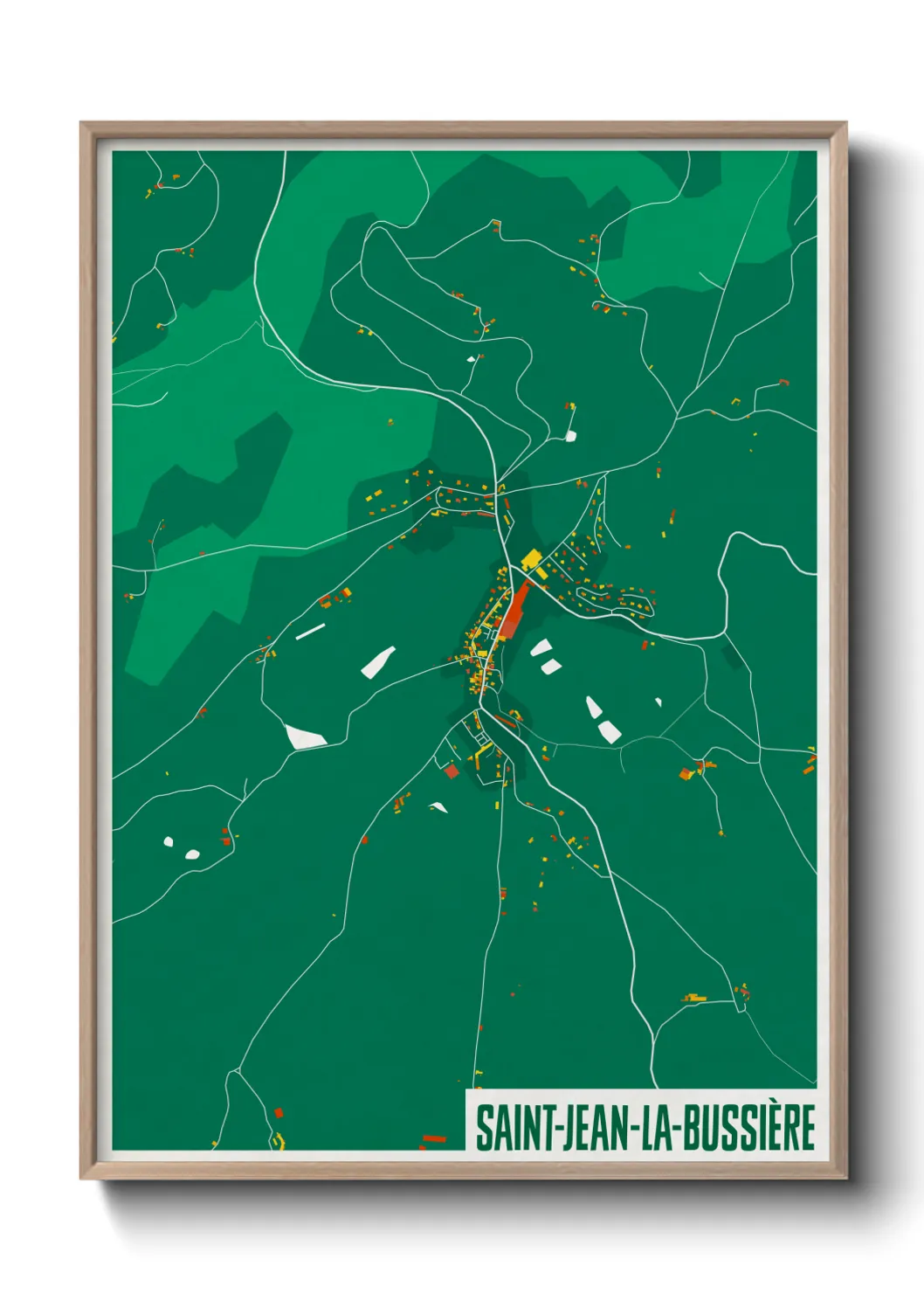 Une affiche de carte sur Saint-Jean-la-Bussière
