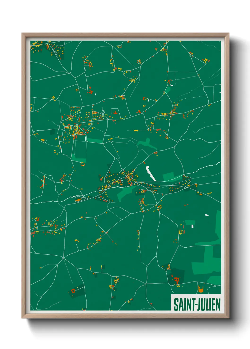 Une affiche de carte sur Saint-Julien