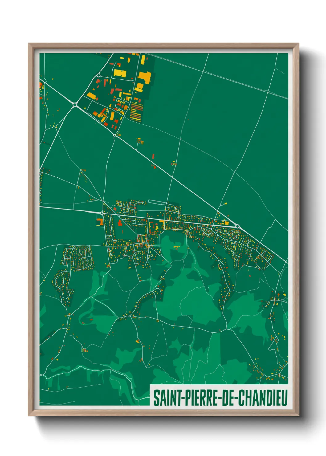 Une affiche de carte sur Saint-Pierre-de-Chandieu