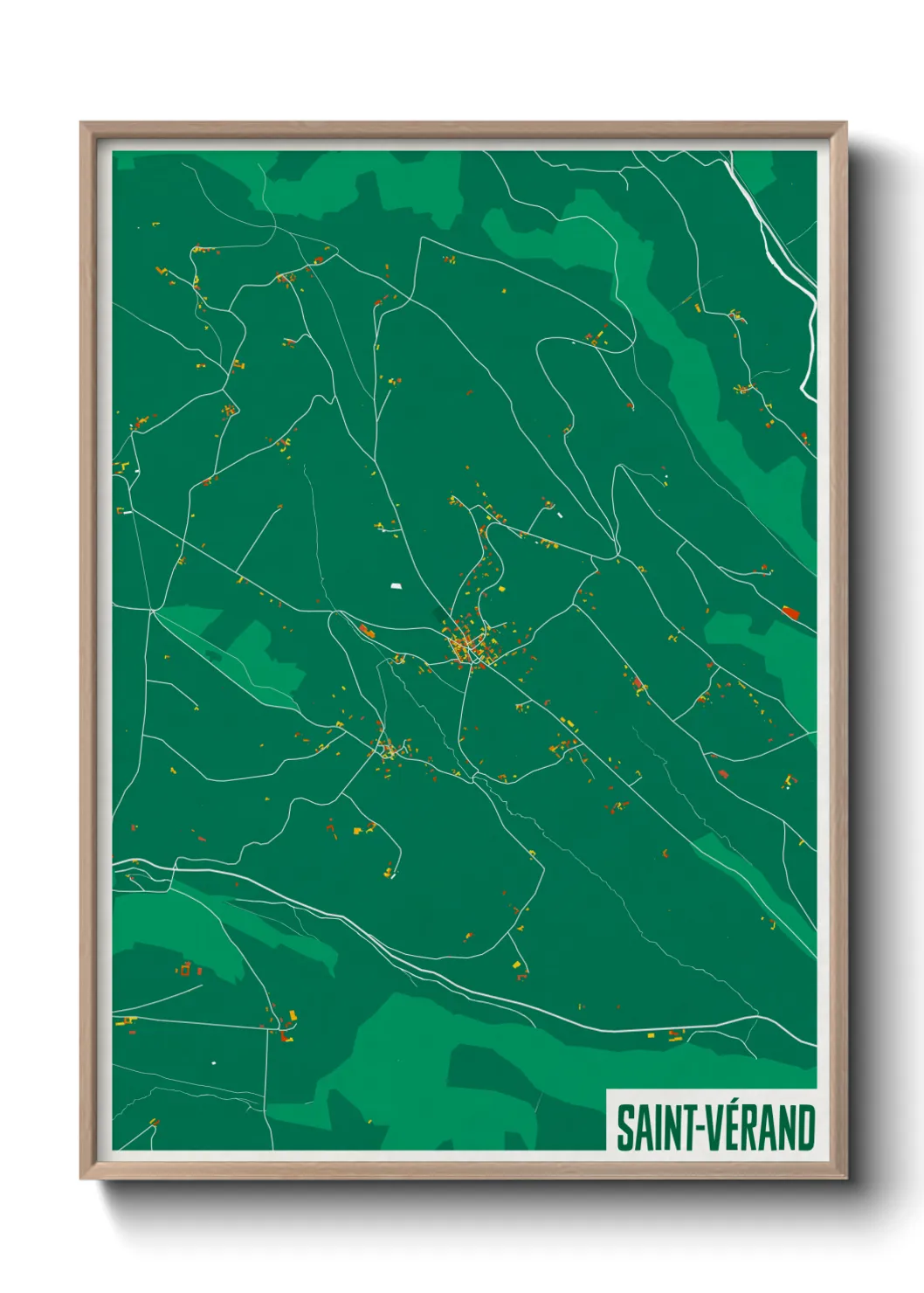 Une affiche de carte sur Saint-Vérand