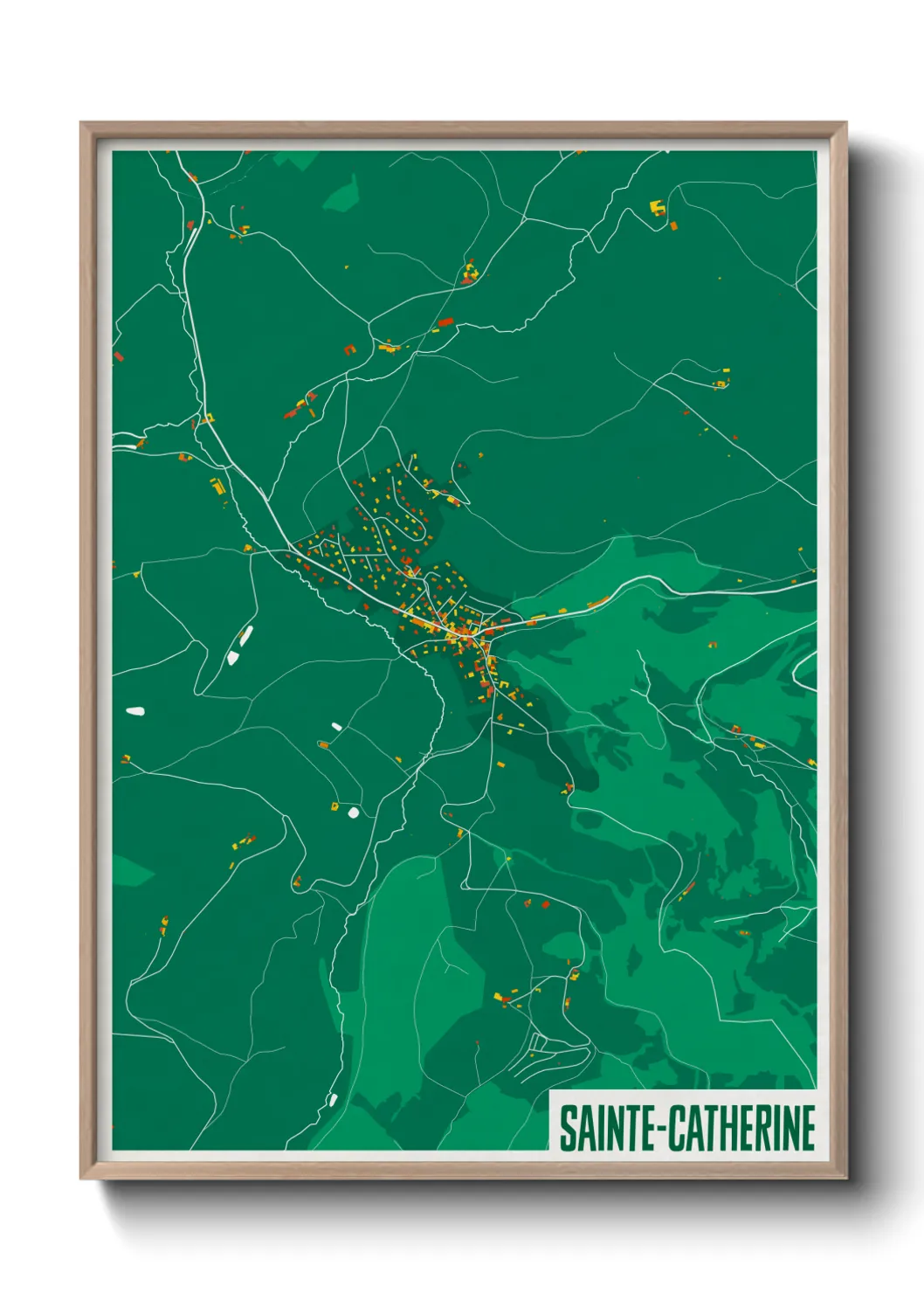 Une affiche de carte sur Sainte-Catherine
