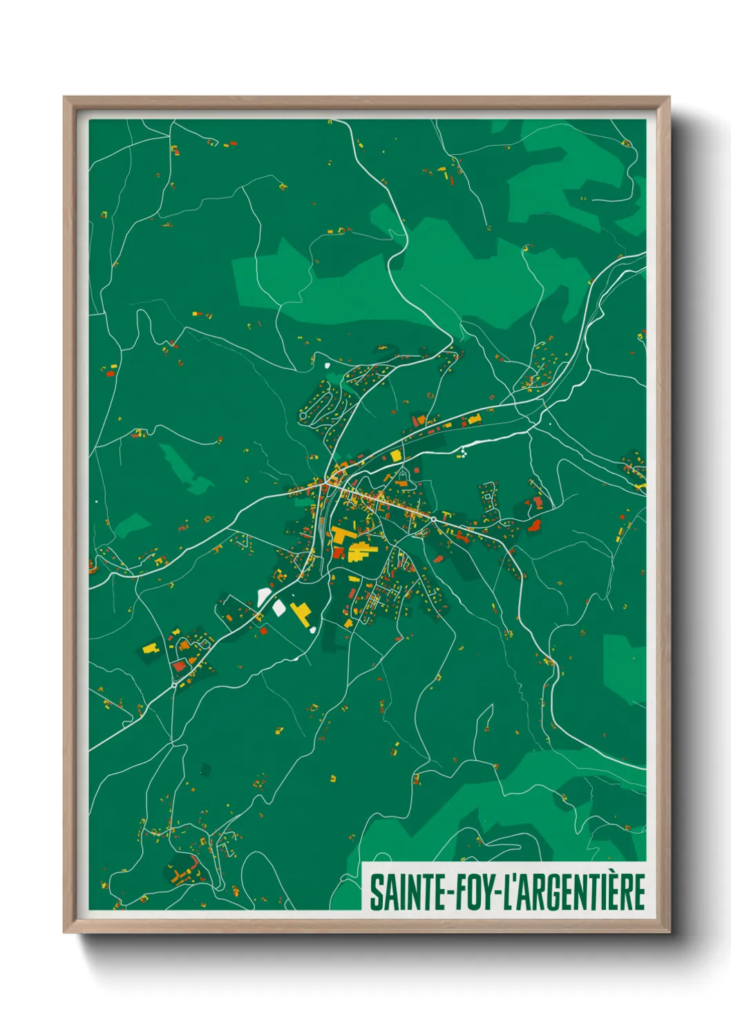 Une affiche de carte sur Sainte-Foy-l'Argentière
