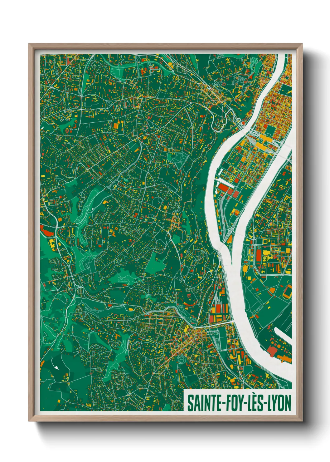 Une affiche de carte sur Sainte-Foy-lès-Lyon