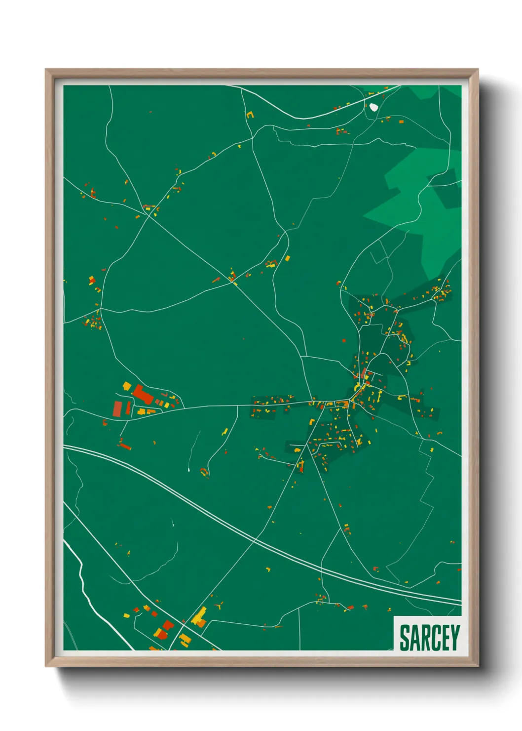 Une affiche de carte sur Sarcey