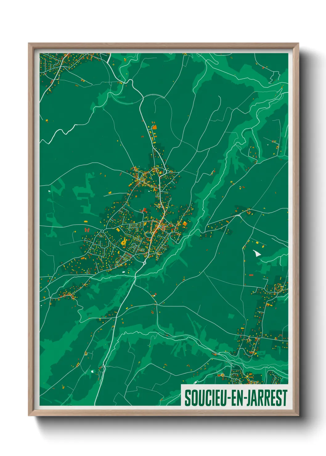Une affiche de carte sur Soucieu-en-Jarrest