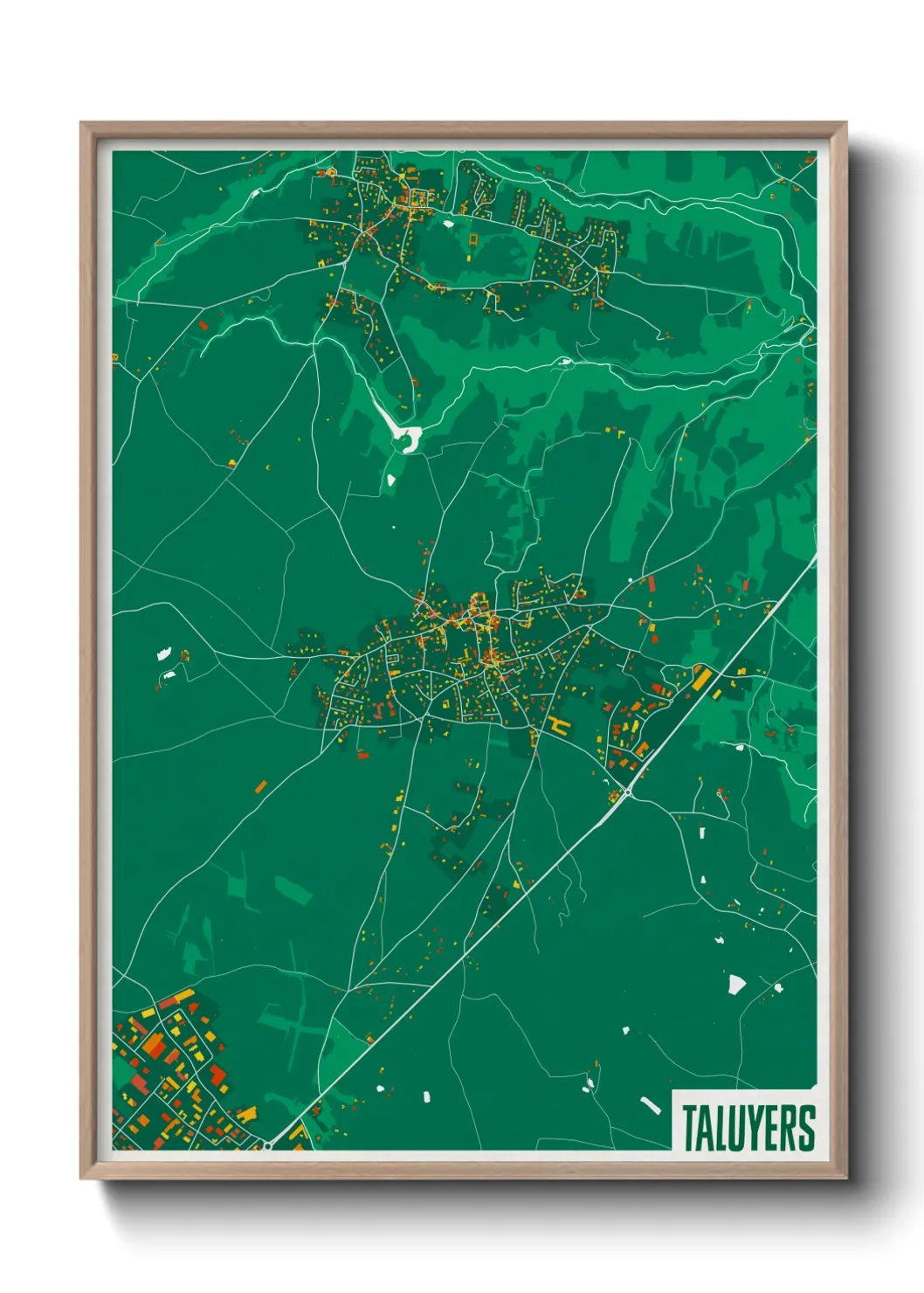Une affiche de carte sur Taluyers