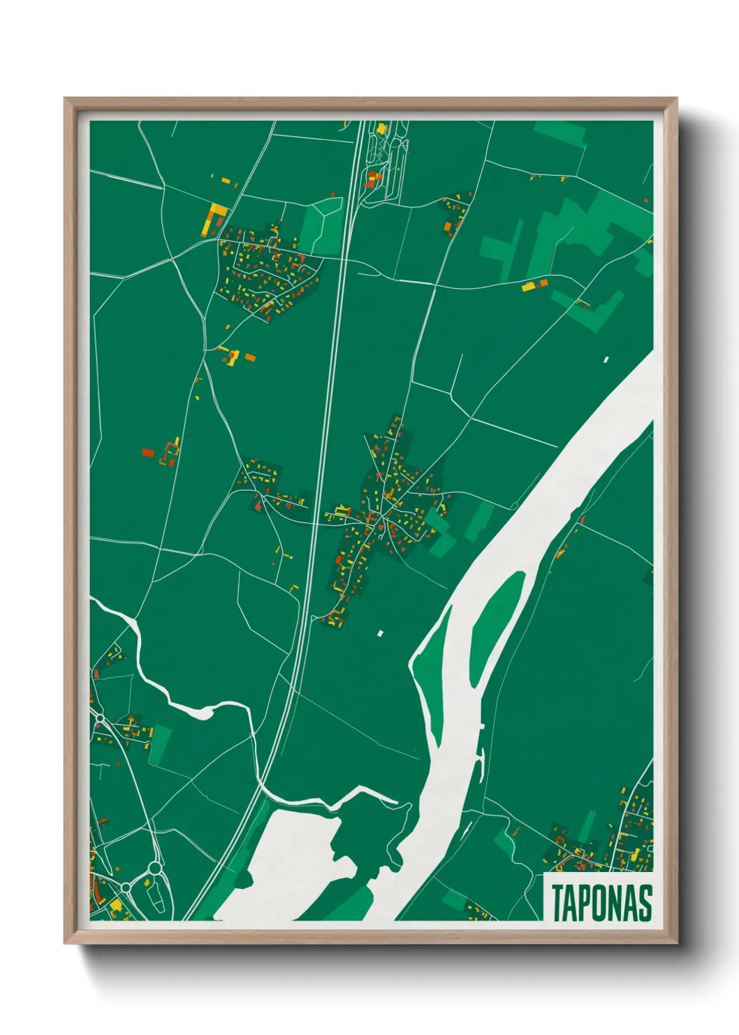 Une affiche de carte sur Taponas