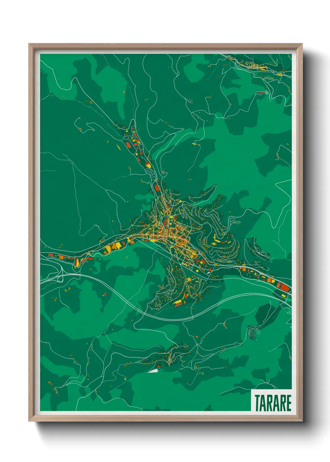 Une affiche de carte sur Tarare