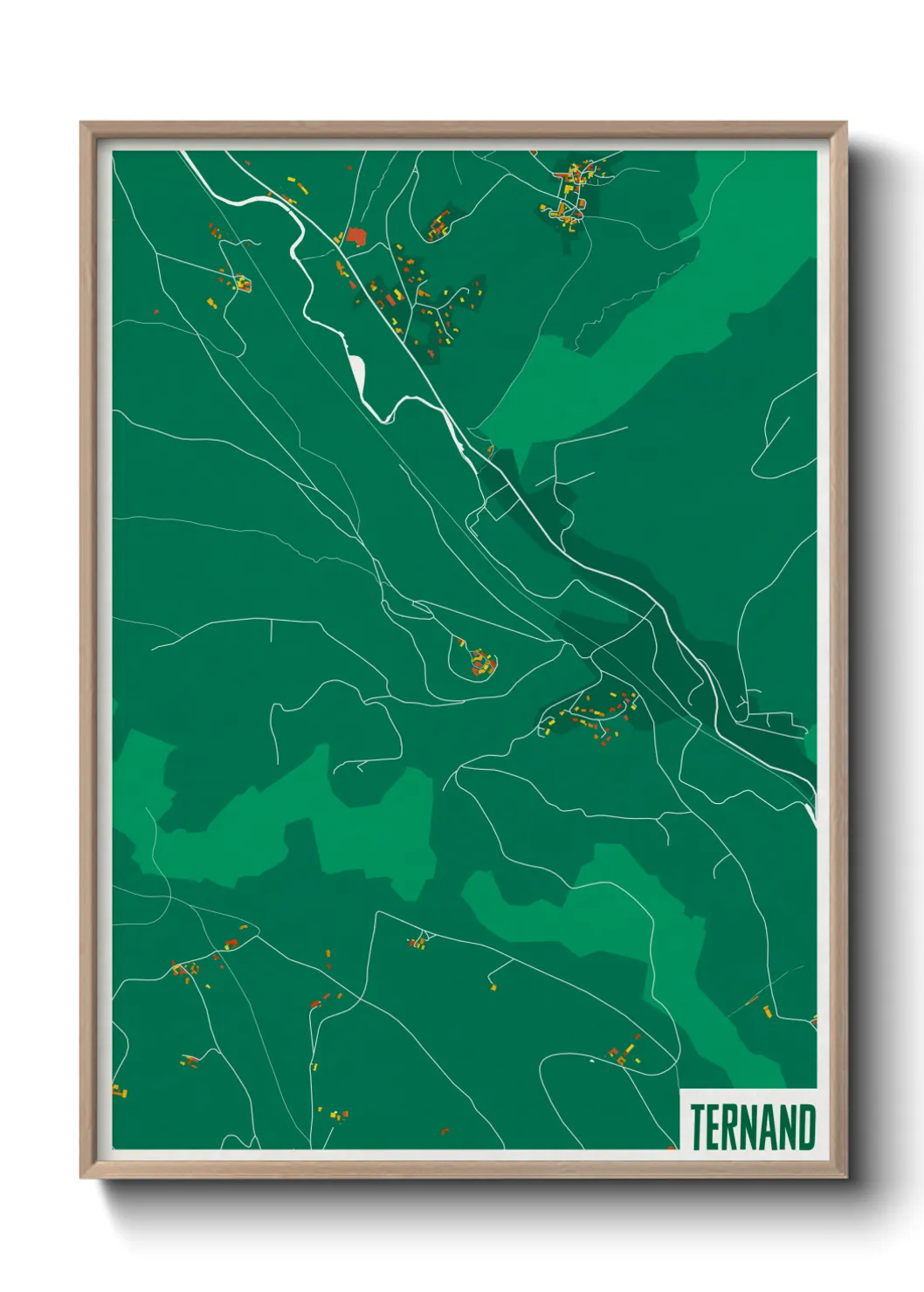 Une affiche de carte sur Ternand