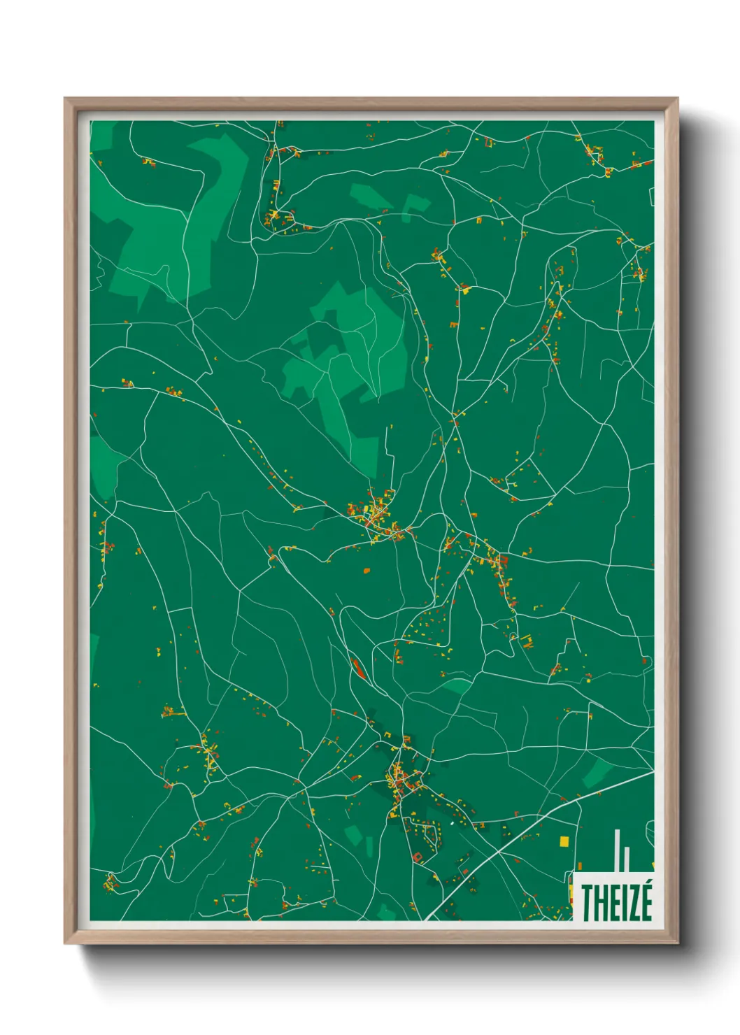 Une affiche de carte sur Theizé