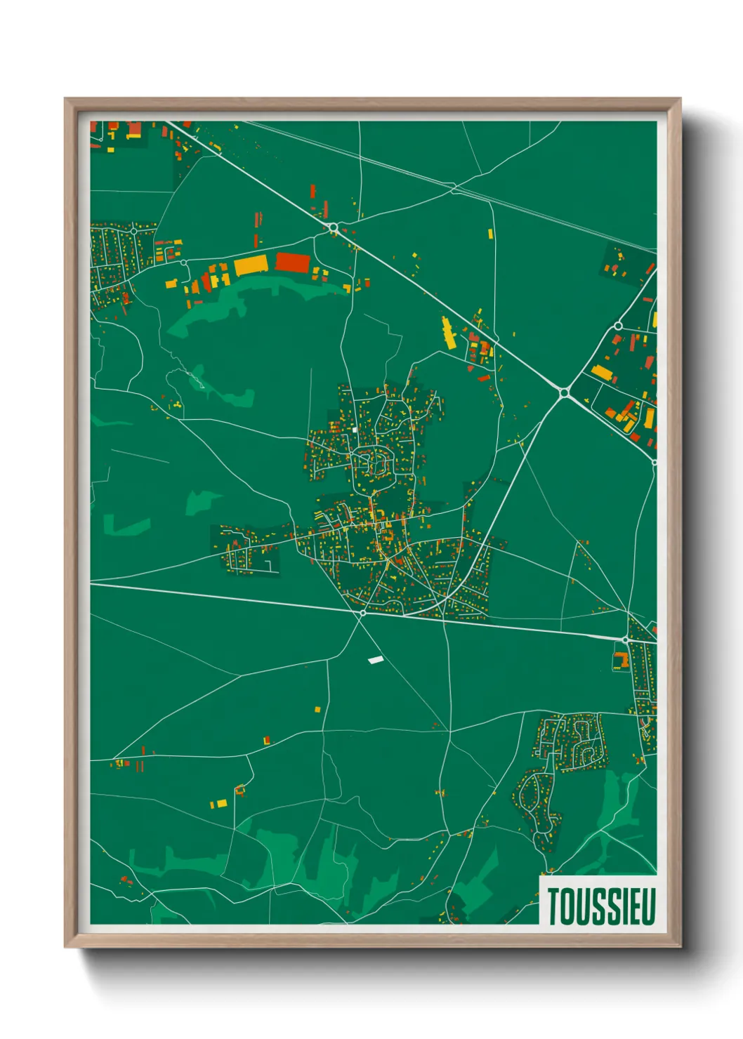 Une affiche de carte sur Toussieu
