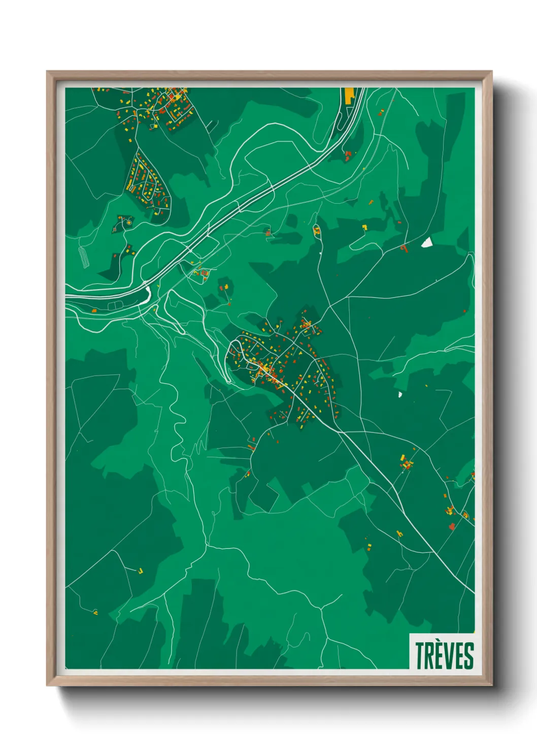 Une affiche de carte sur Trèves